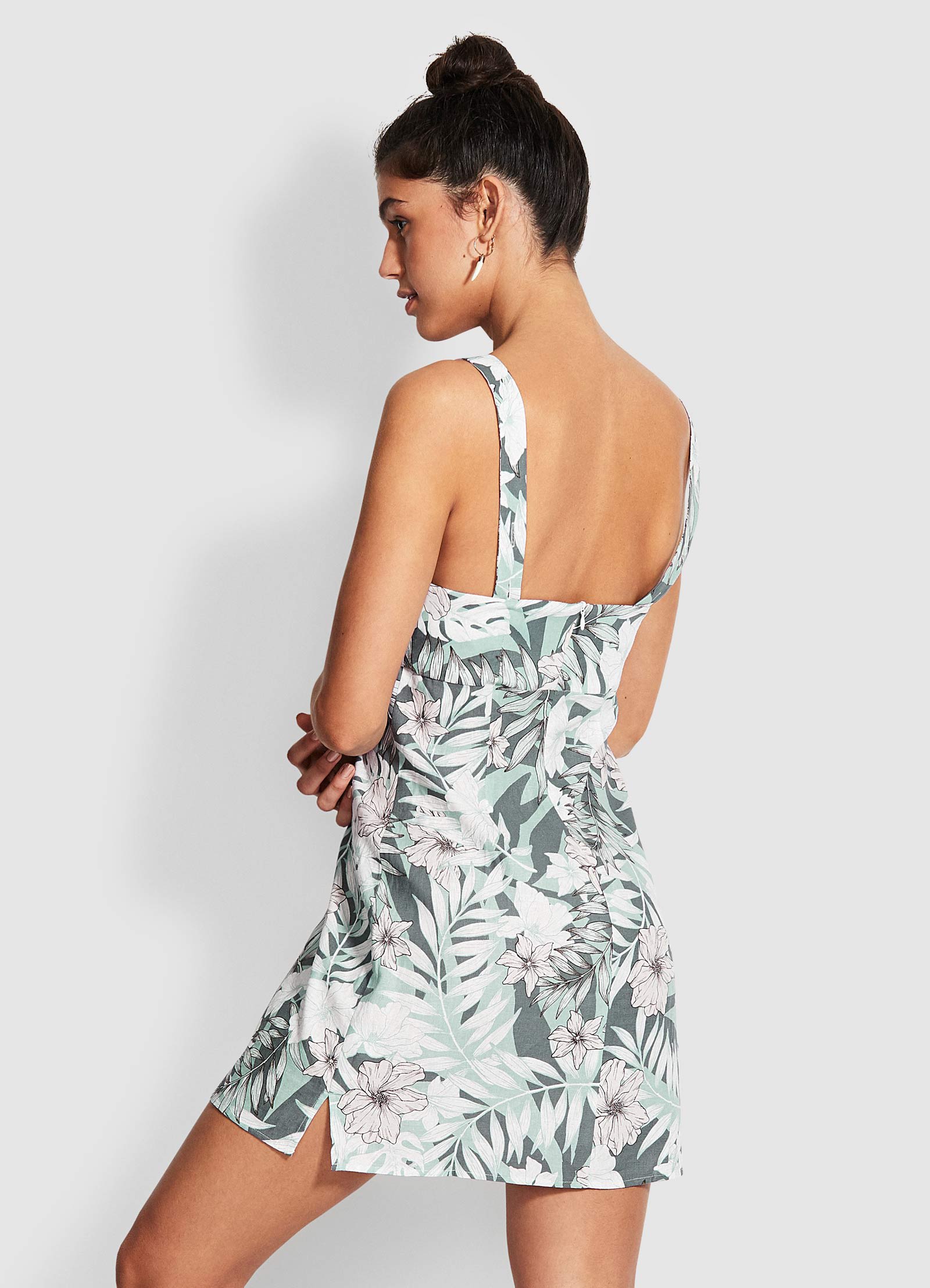Copacabana Linen Blend Dress - Vine - Vine view 3