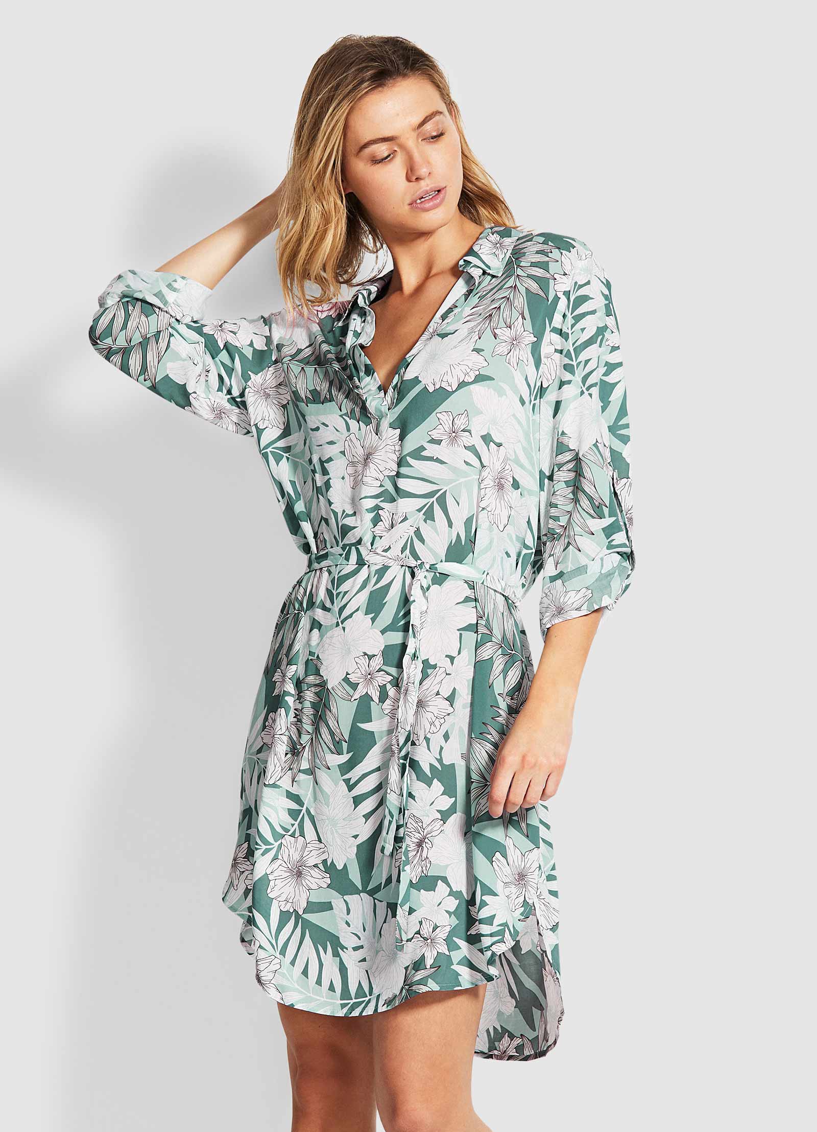 Copacabana Shirt Dress - Vine - Vine view 2