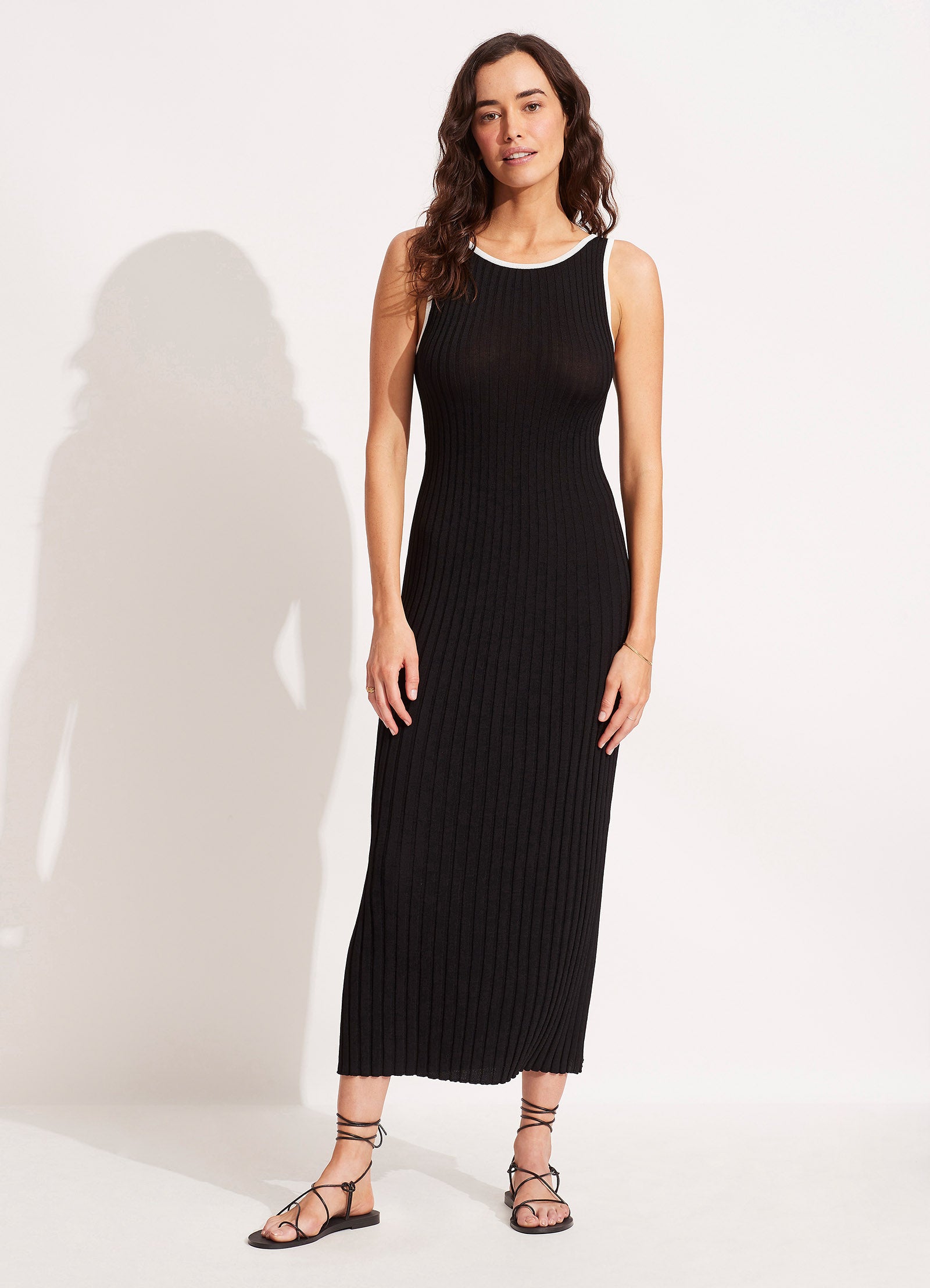 Coral Knit Dress - Black - Black view 2