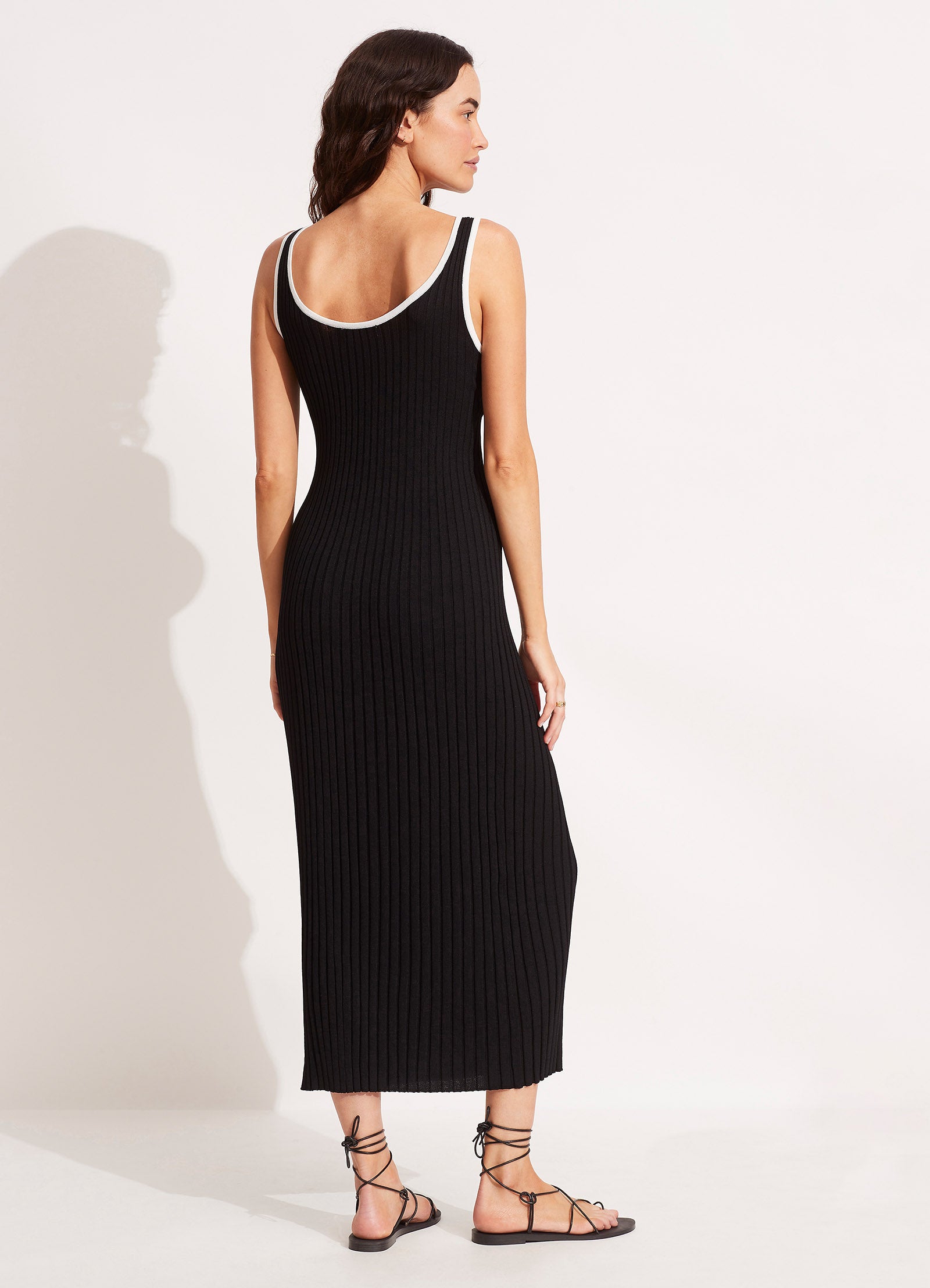 Coral Knit Dress - Black - Black view 4
