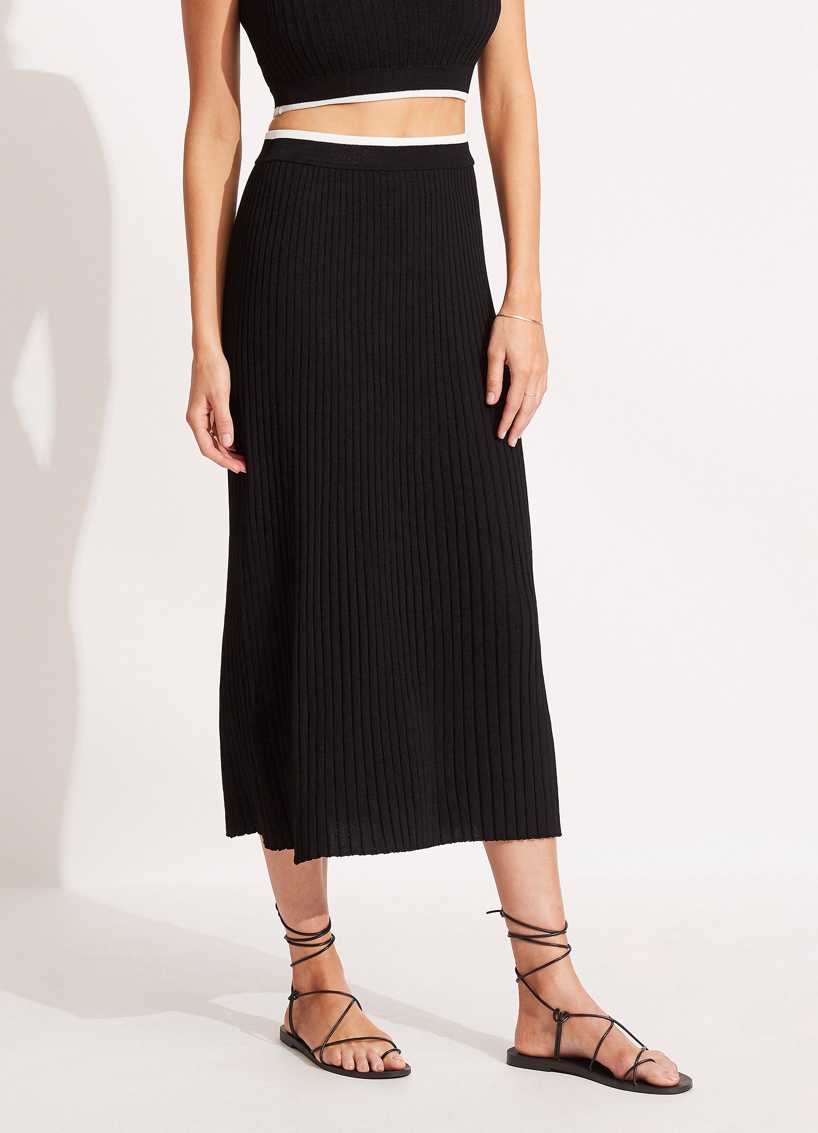 Coral Knit Skirt - Black - Black view 3