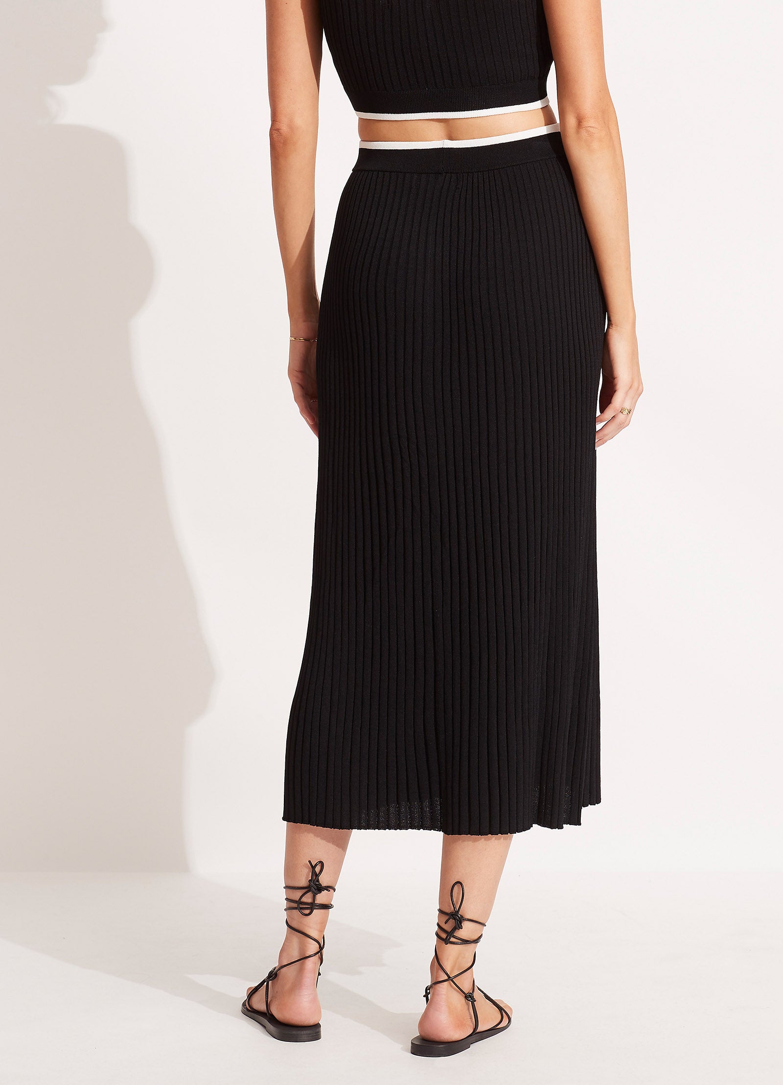 Coral Knit Skirt - Black - Black view 4