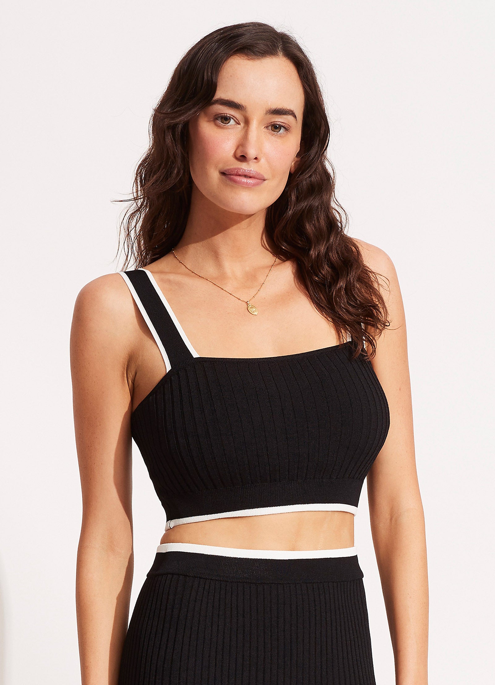 Coral Knit Top - Black - Black view 3