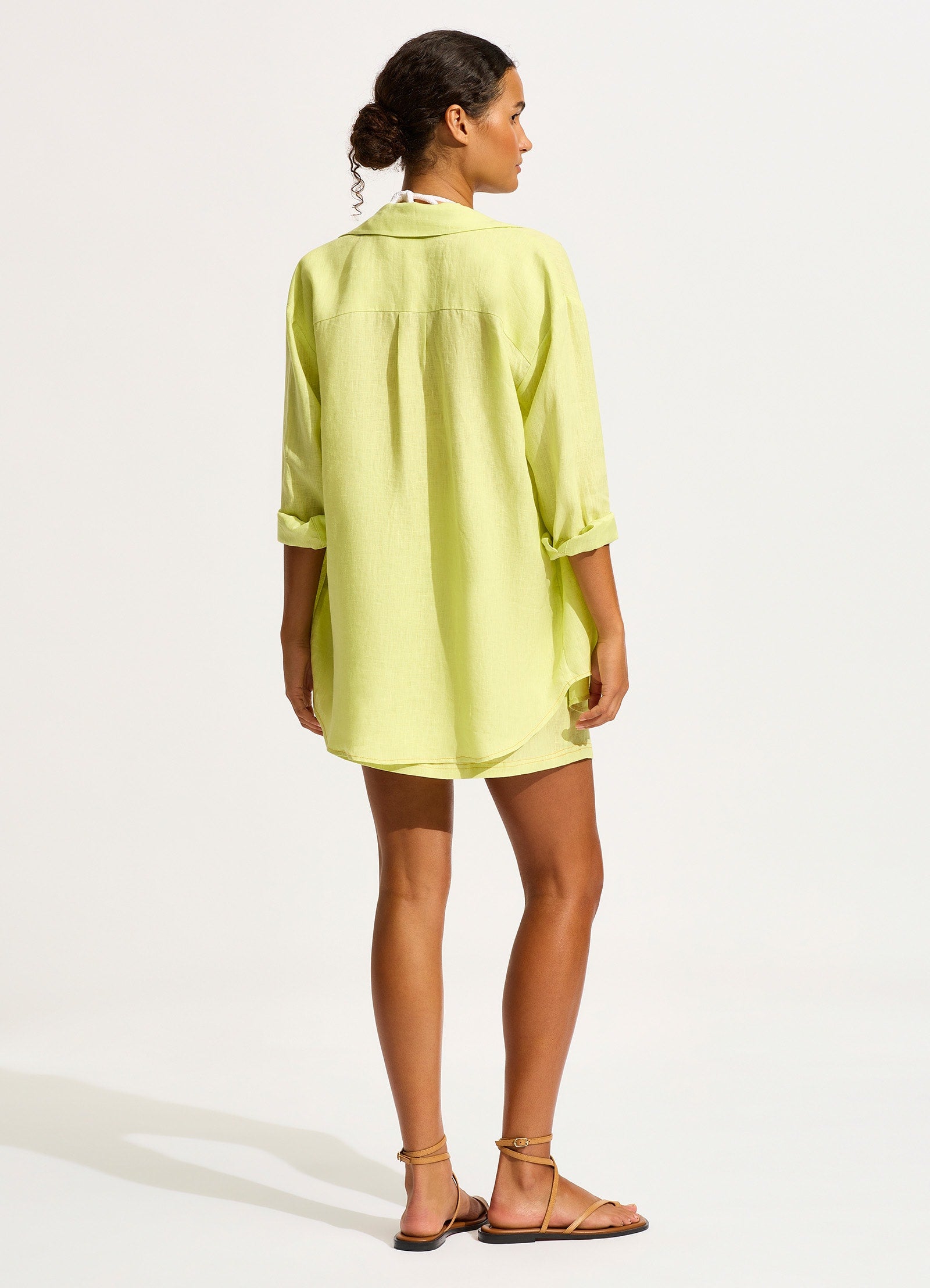 Corfu Contrast Stitch Skirt - Pistachio - Pistachio view 4