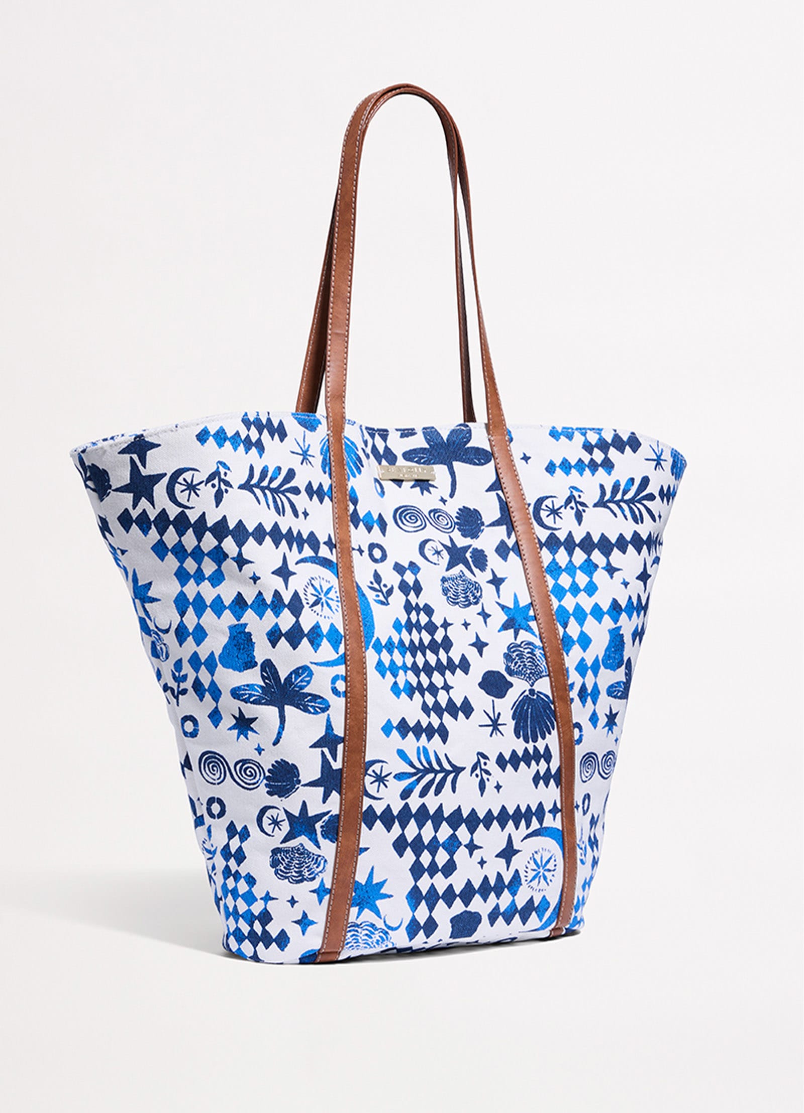 Corfu Fan Tote Bag - Azure - Azure view 2