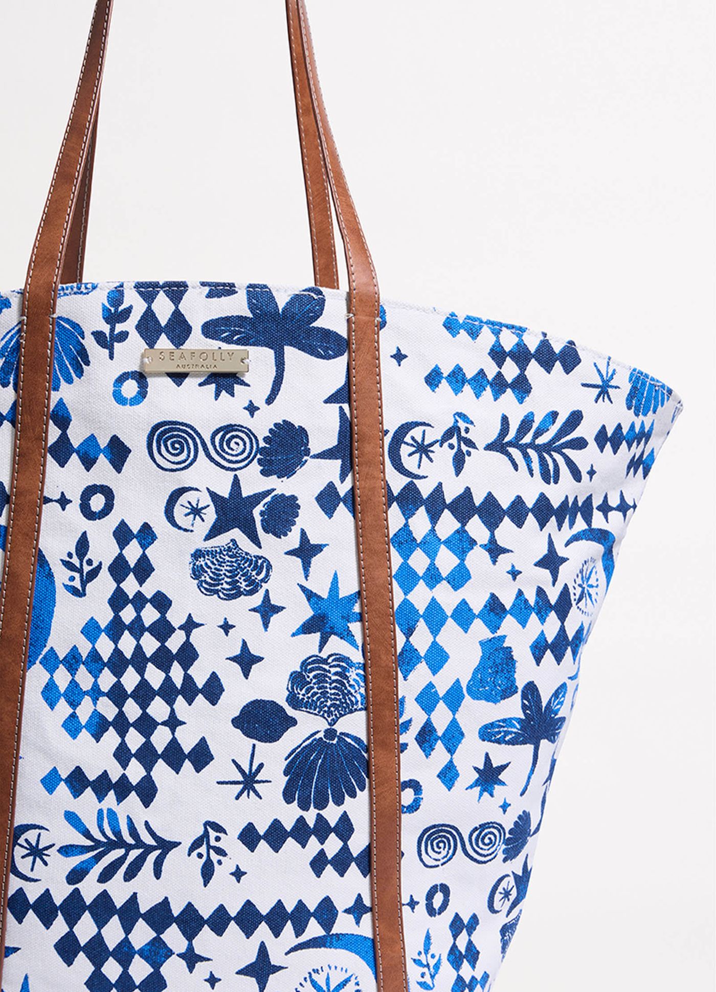 Corfu Fan Tote Bag - Azure - Azure view 3