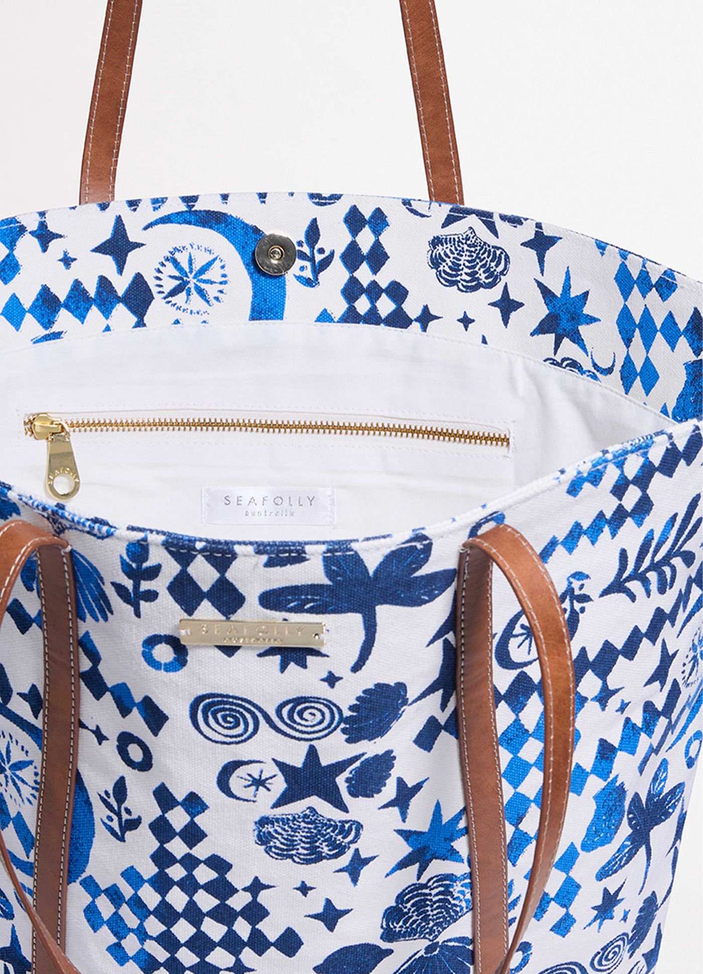 Corfu Fan Tote Bag - Azure - Azure view 4