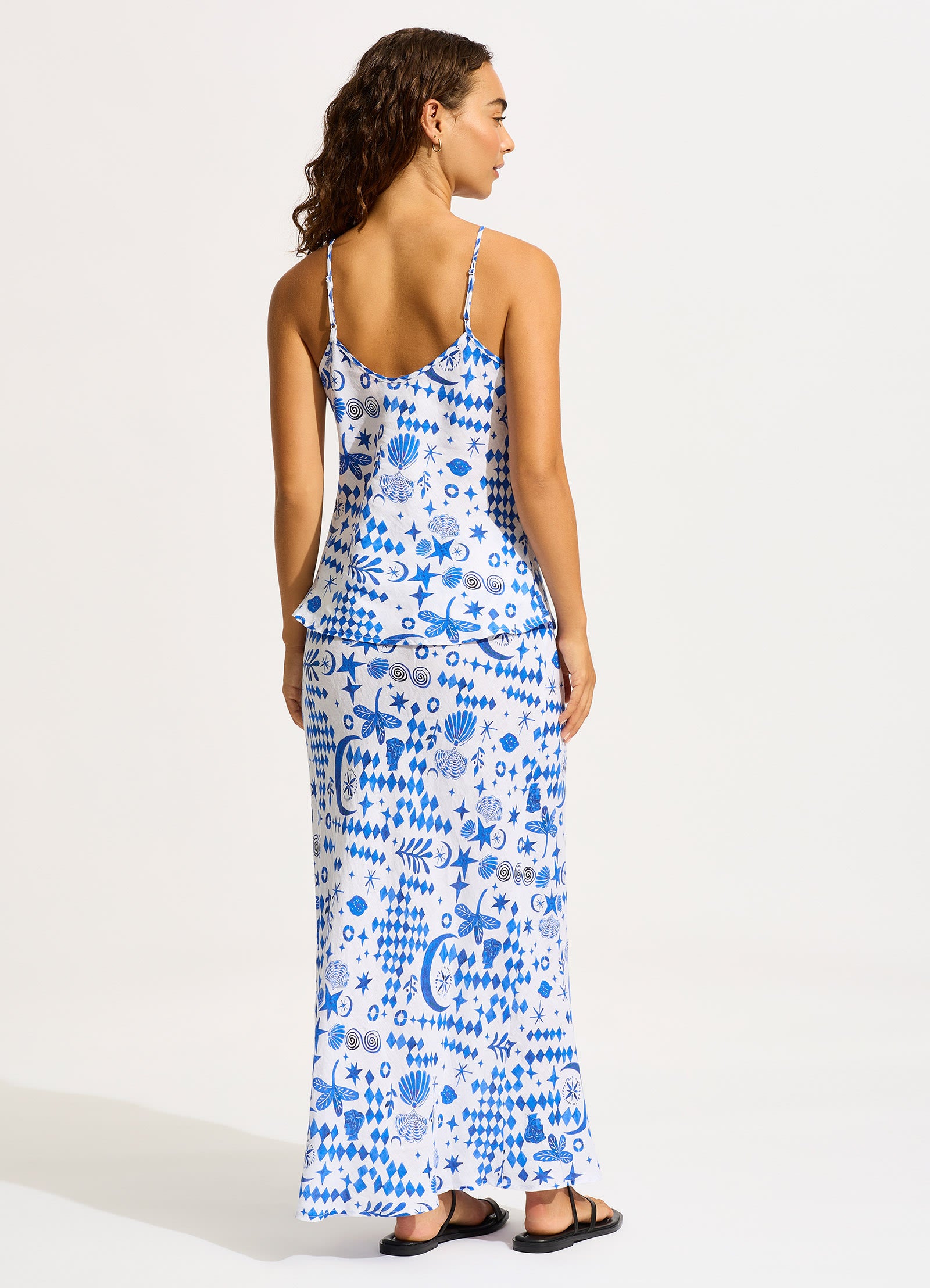 Corfu Maxi Skirt - Azure - Azure view 4