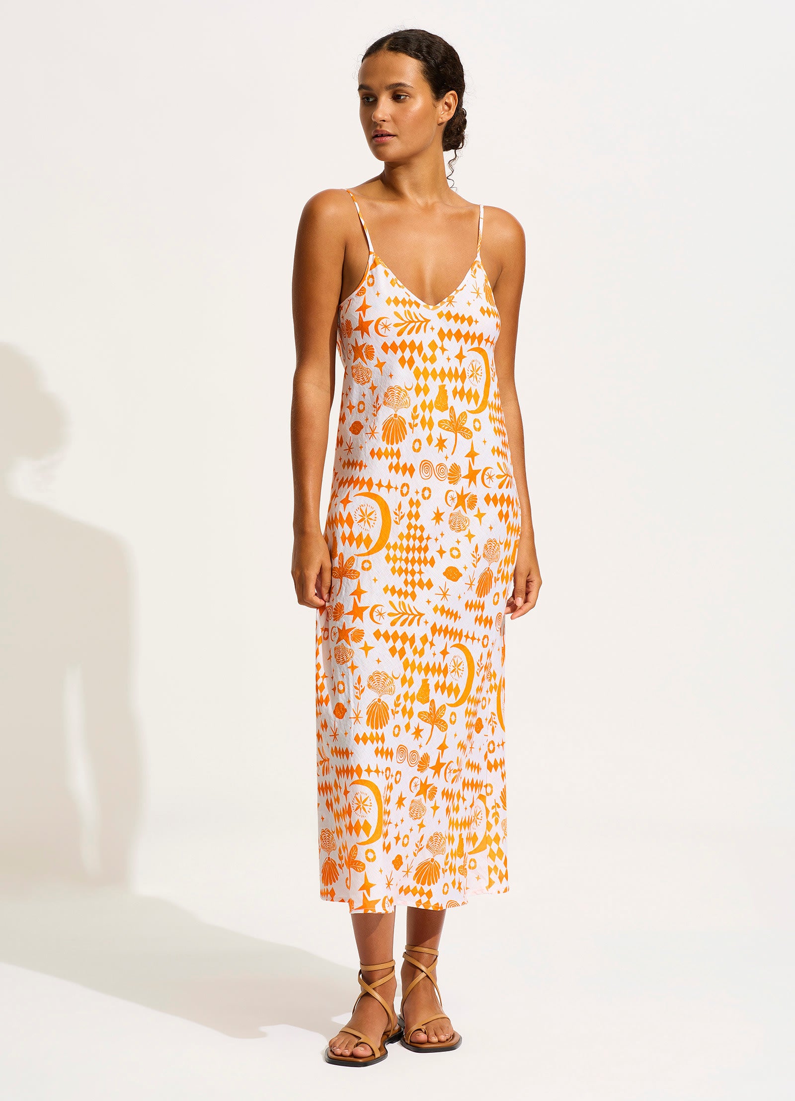 Corfu Midi Dress - Turmeric - Turmeric