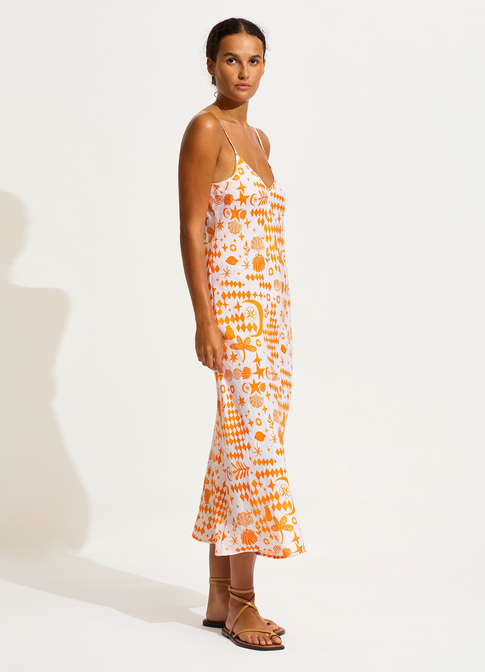 Corfu Midi Dress - Turmeric - Turmeric view 2