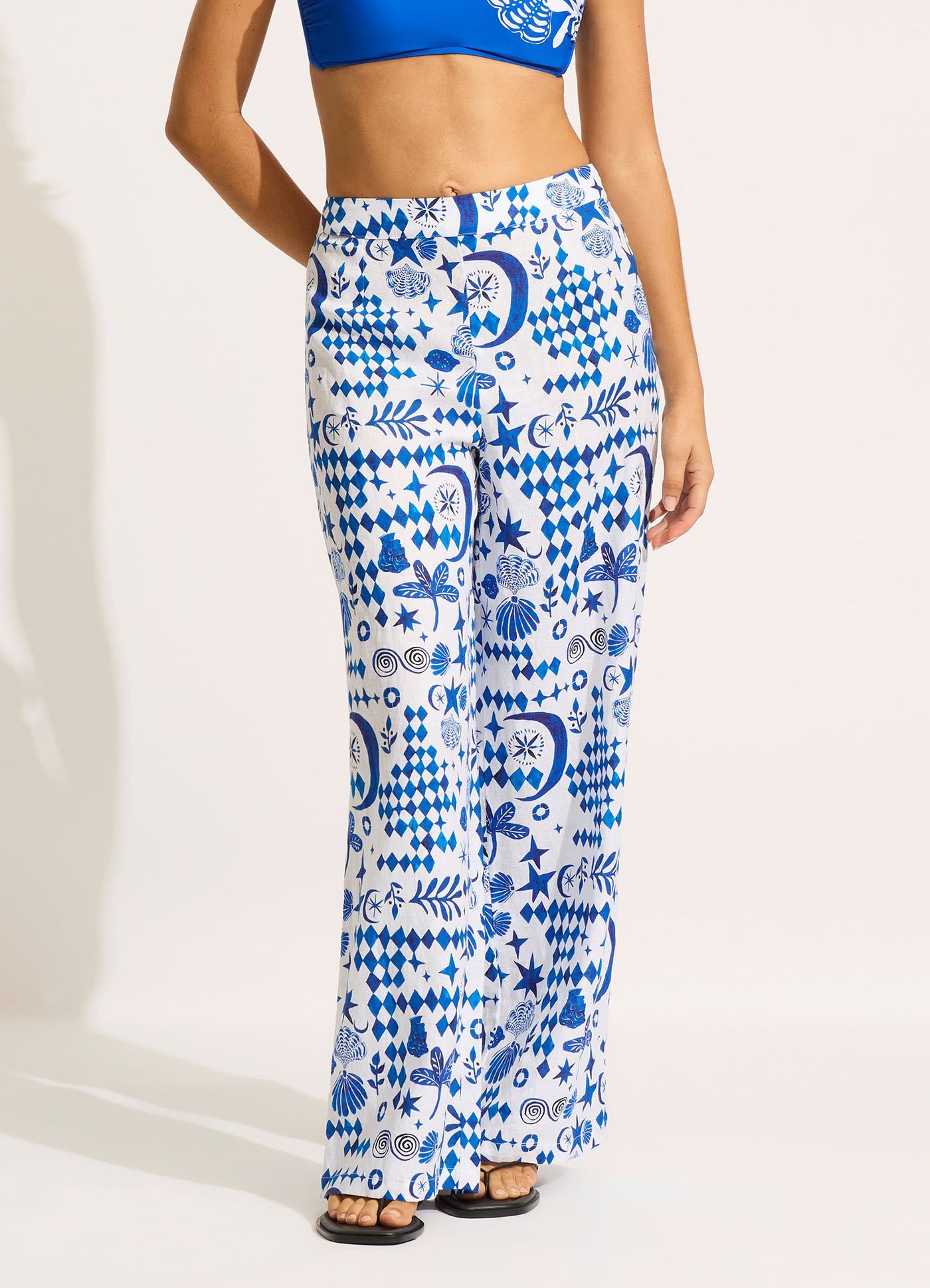 Corfu Pant - Azure - Azure view 2