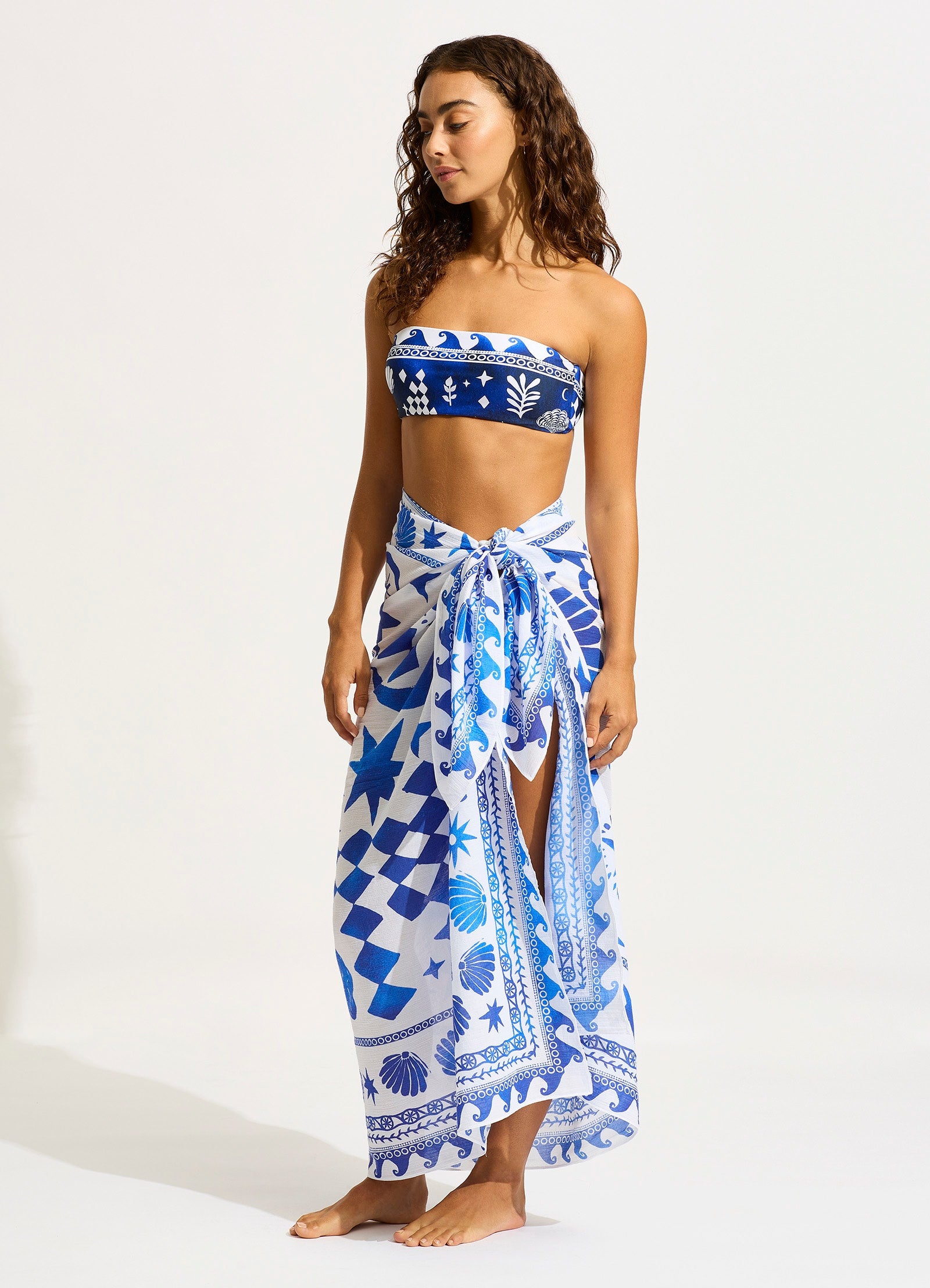 Corfu Sarong - Azure - Azure view 2