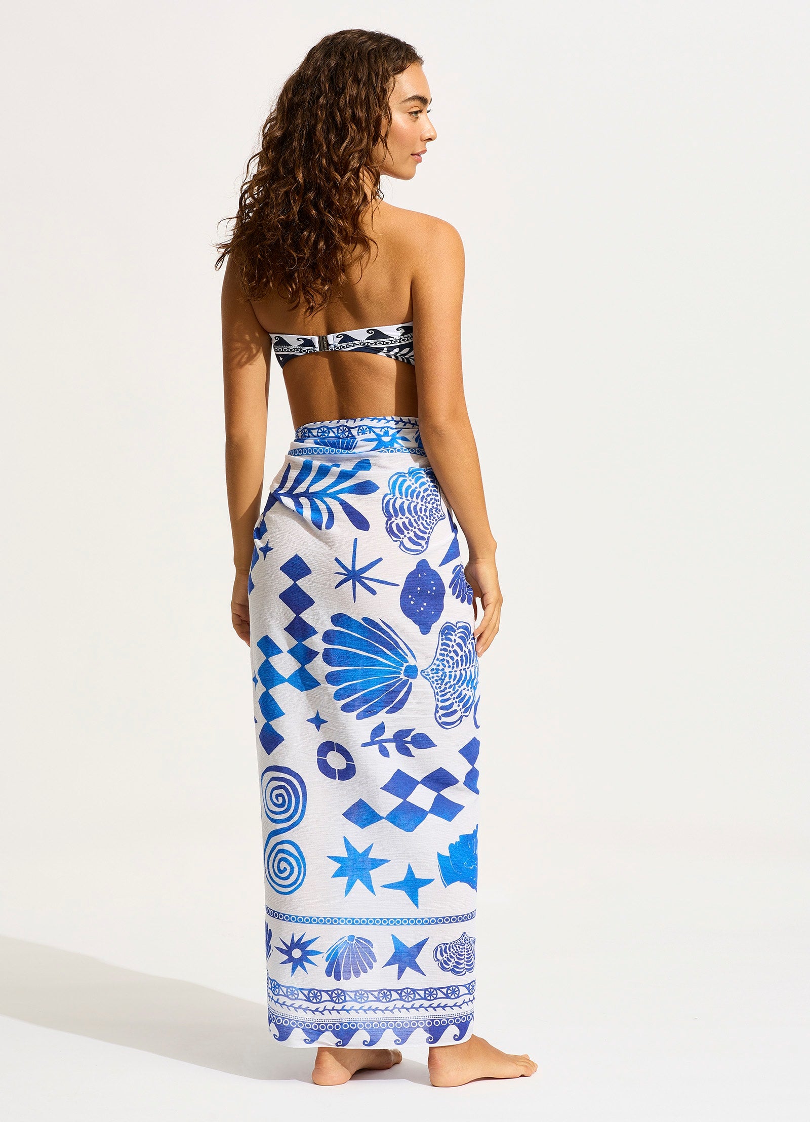 Corfu Sarong - Azure - Azure view 3