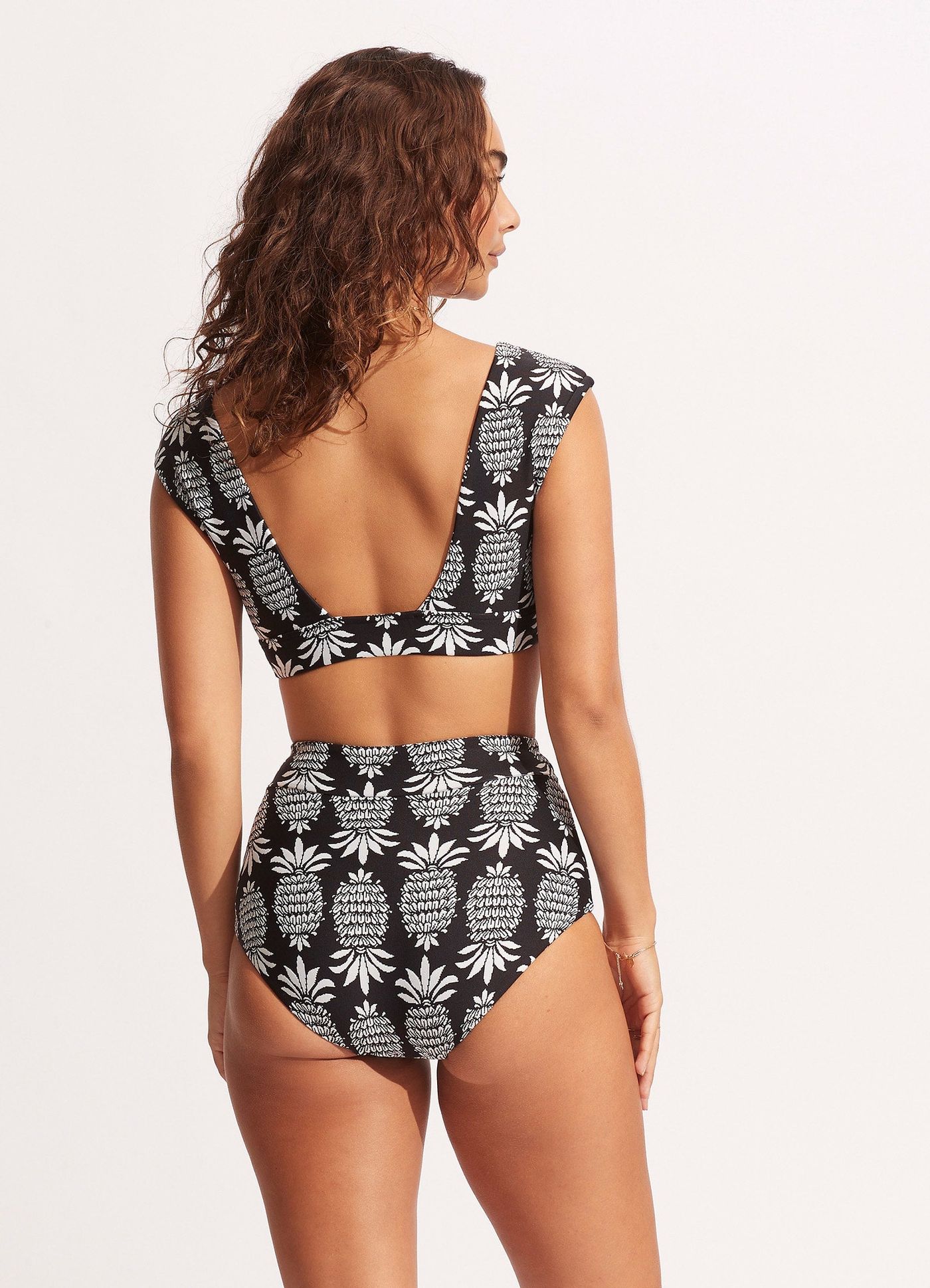 Corsica High Waisted Bikini Bottom - Black - Black view 4