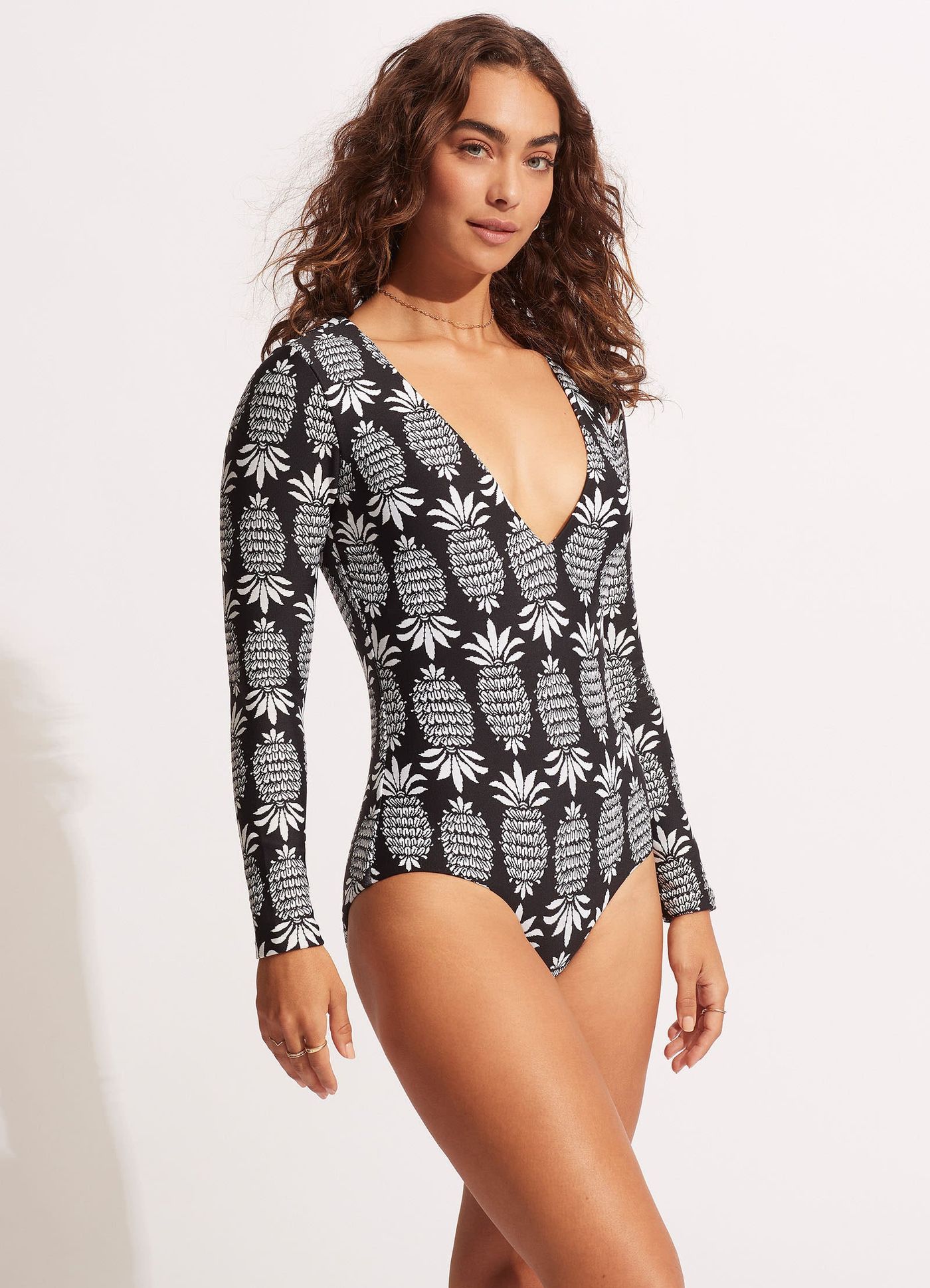 Corsica V Neck Long Sleeve Surfsuit - Black - Black view 2