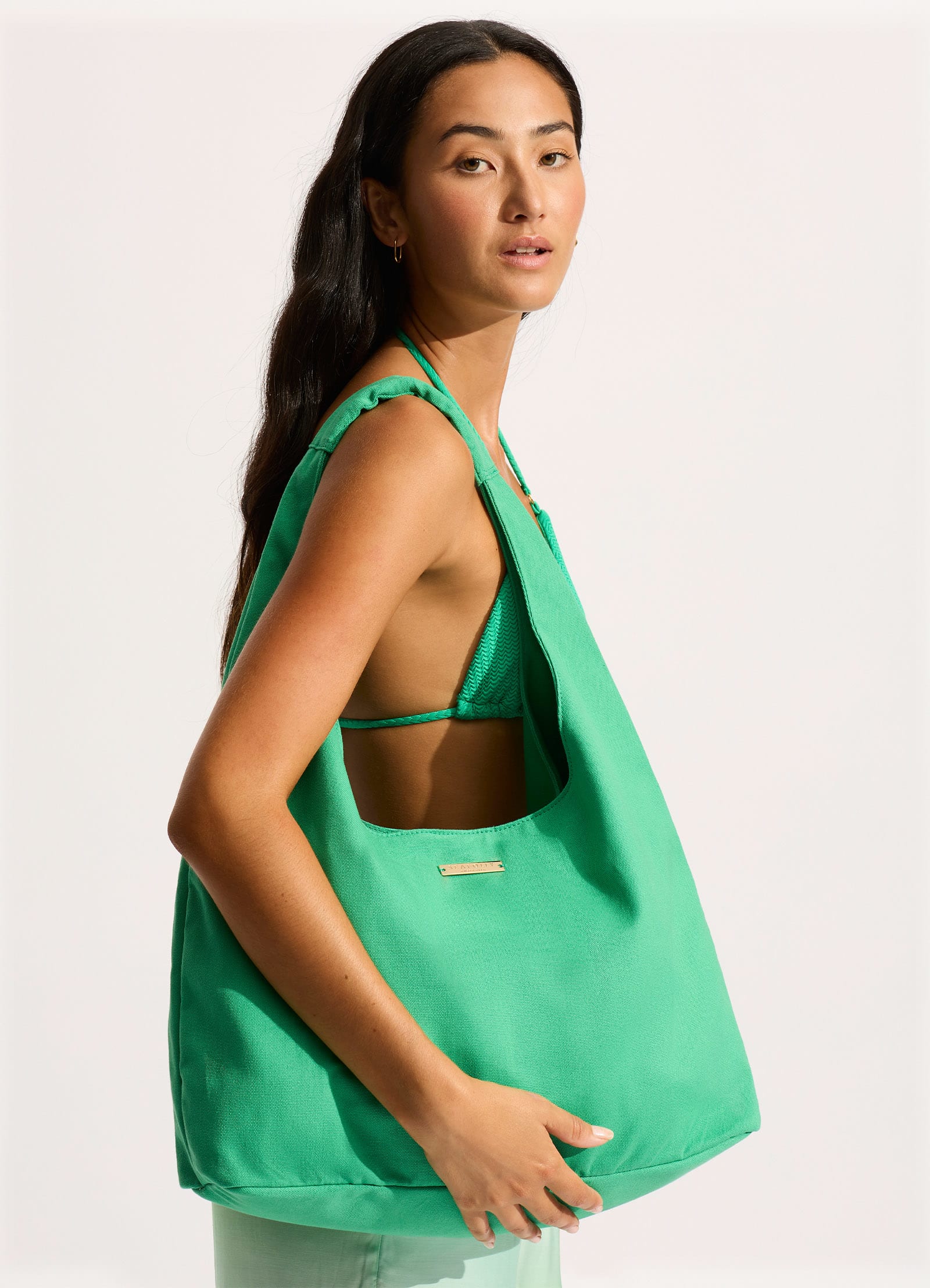 Cotton Canvas Tote Bag - Jade - Jade