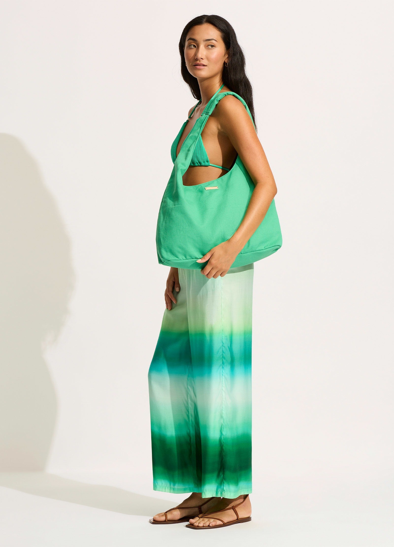 Cotton Canvas Tote Bag - Jade - Jade view 5