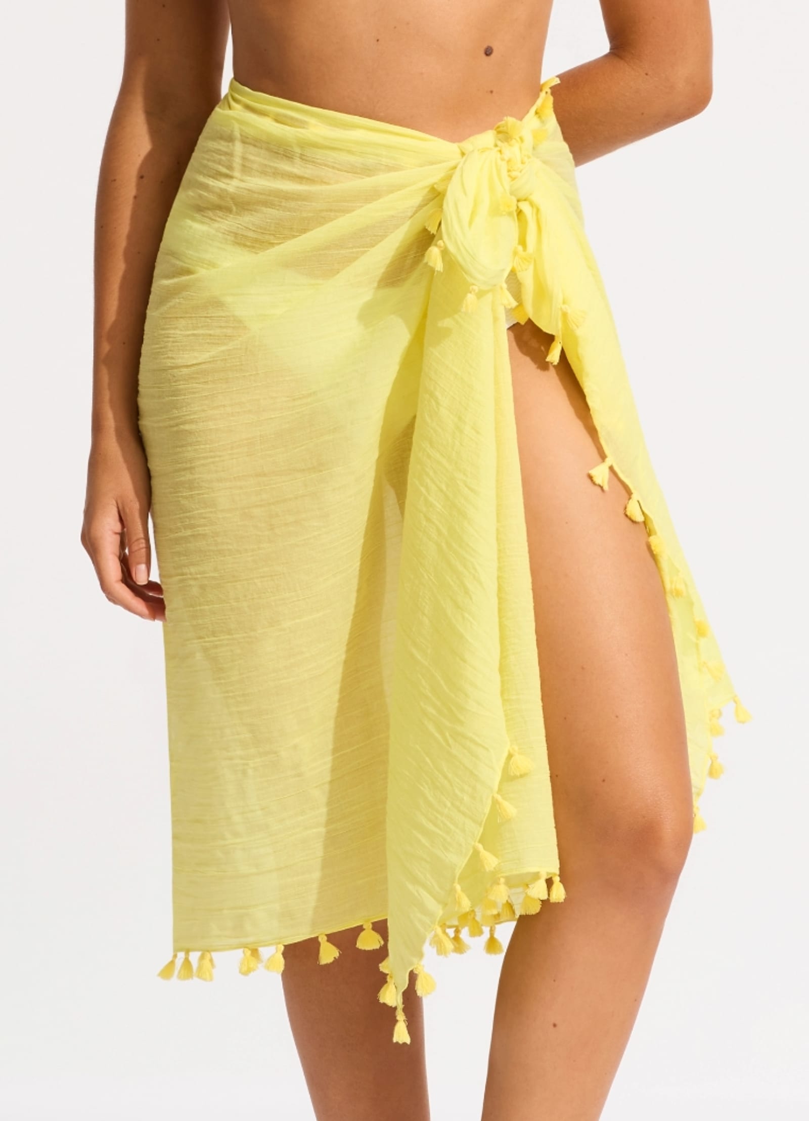 Cotton Gauze Sarong - Lime Light - Limelight view 2