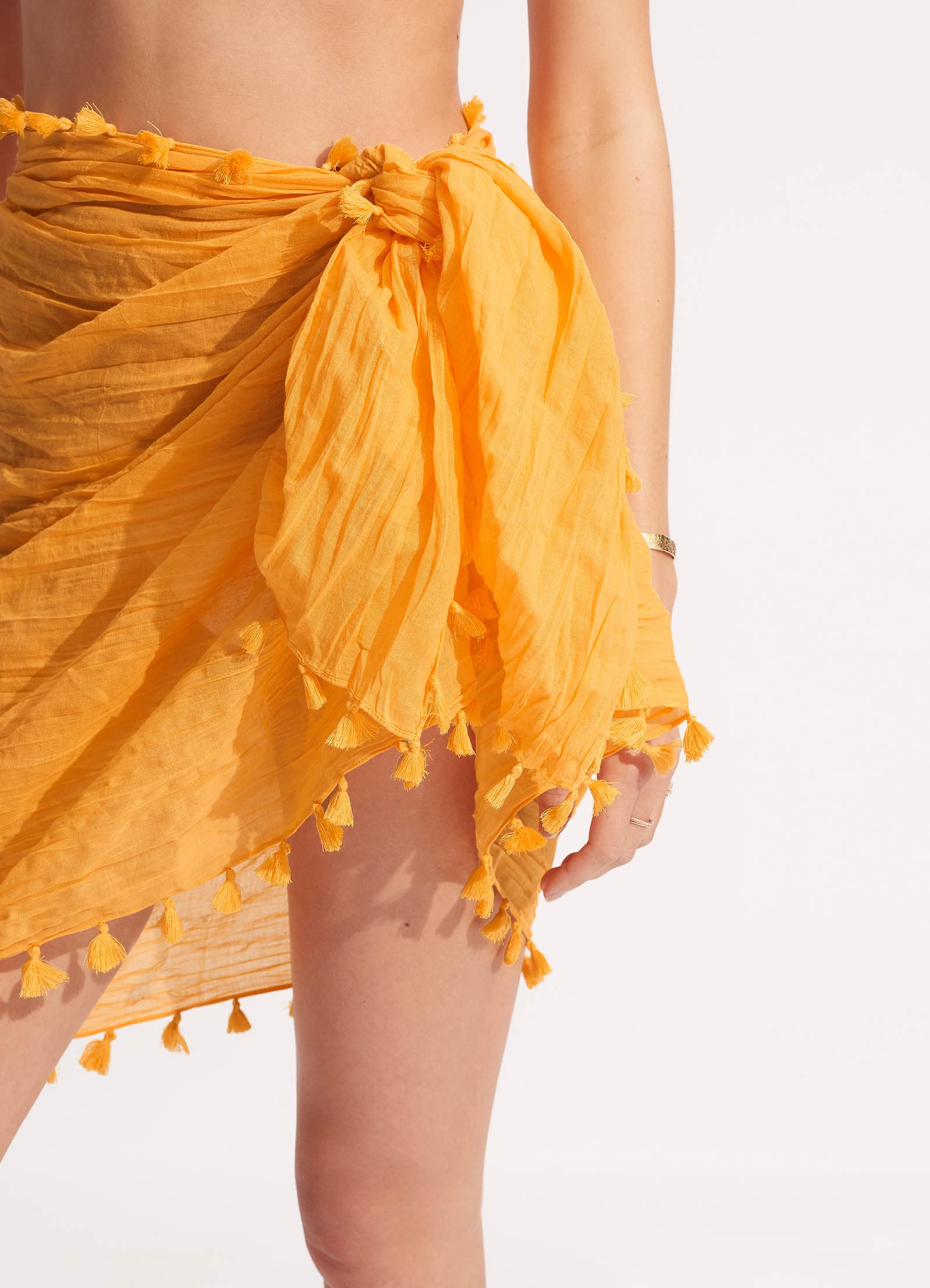 Cotton Gauze Sarong - Rockmelon - Rockmelon view 4