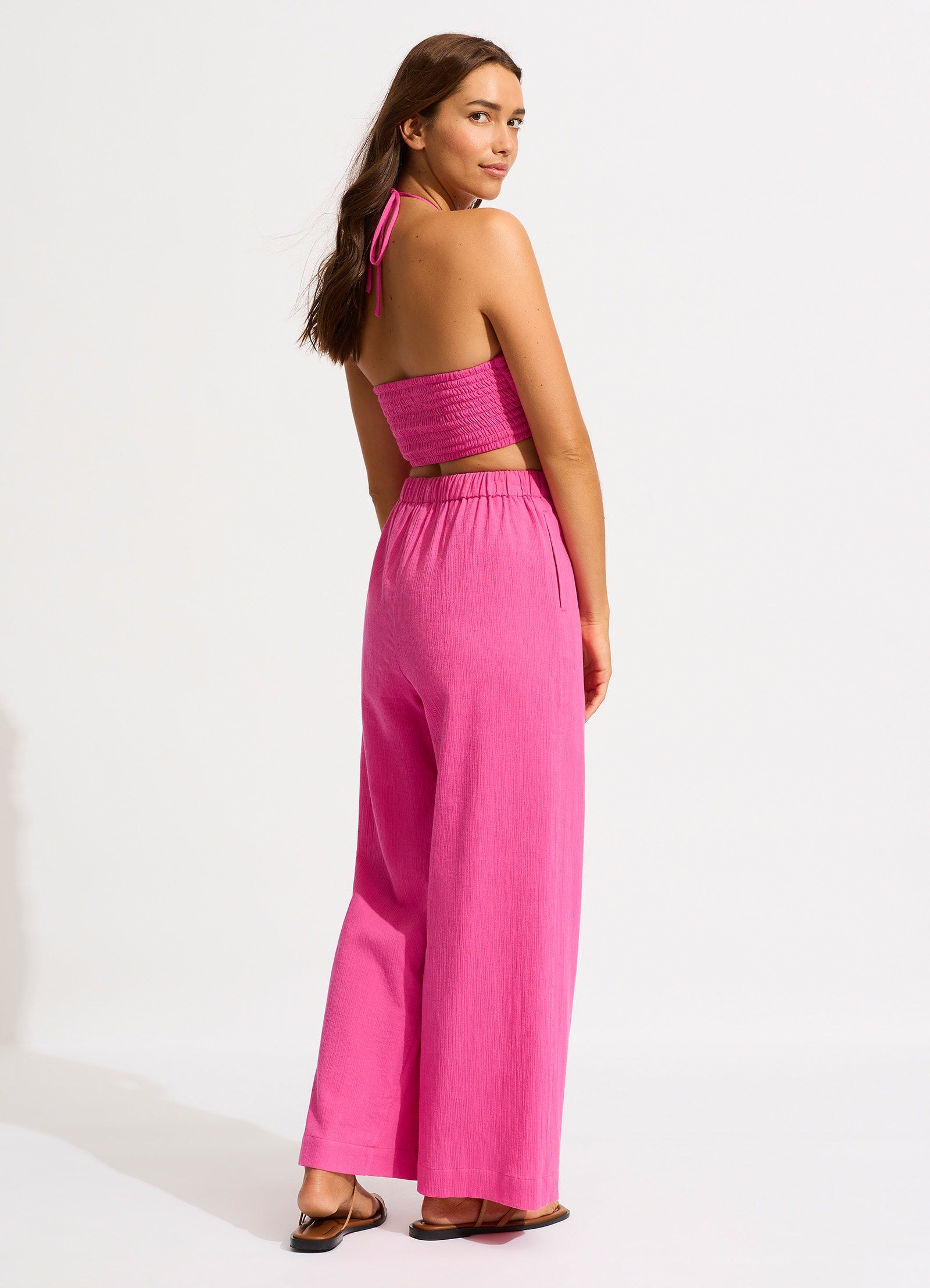 Crinkle Beach Pant - Hot Pink - Hot Pink view 4