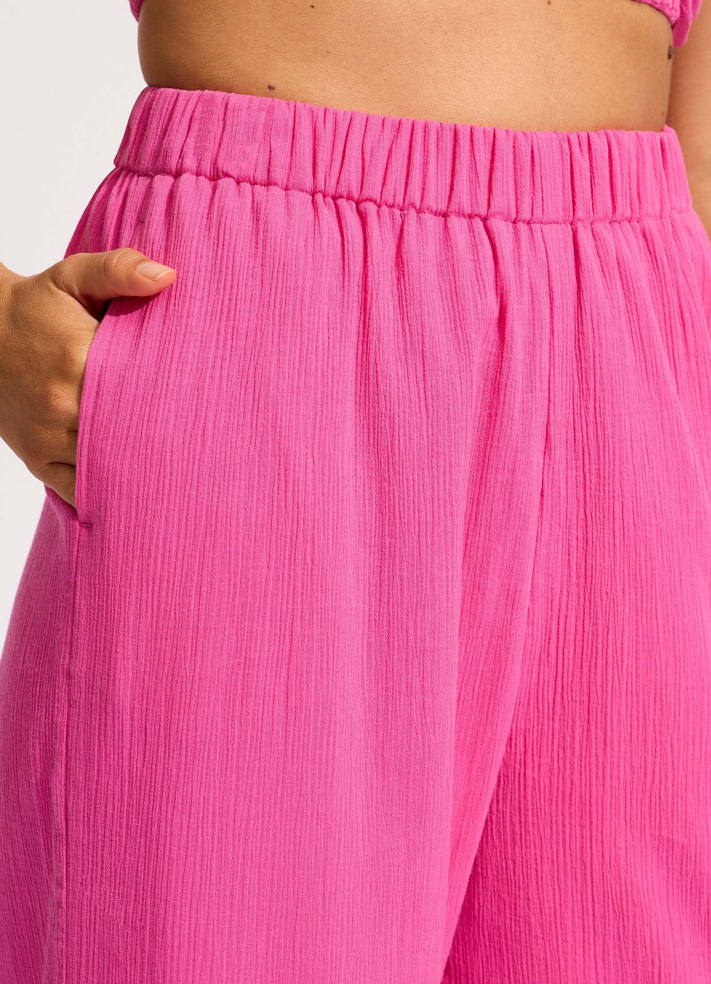 Crinkle Beach Pant - Hot Pink - Hot Pink view 5