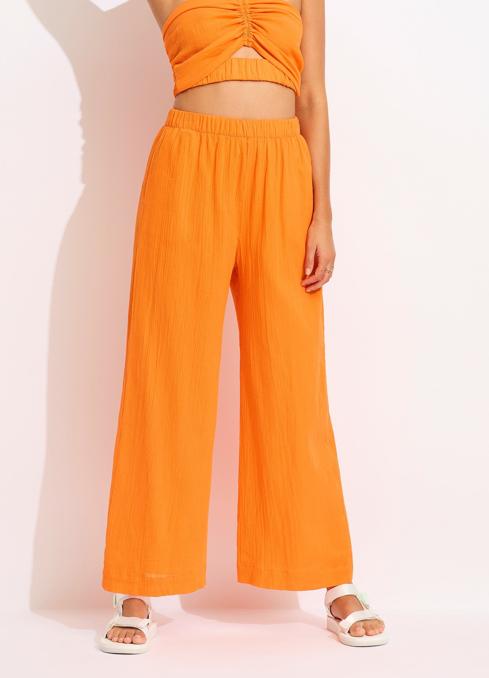 Crinkle Beach Pant - Mandarin - Mandarin view 2