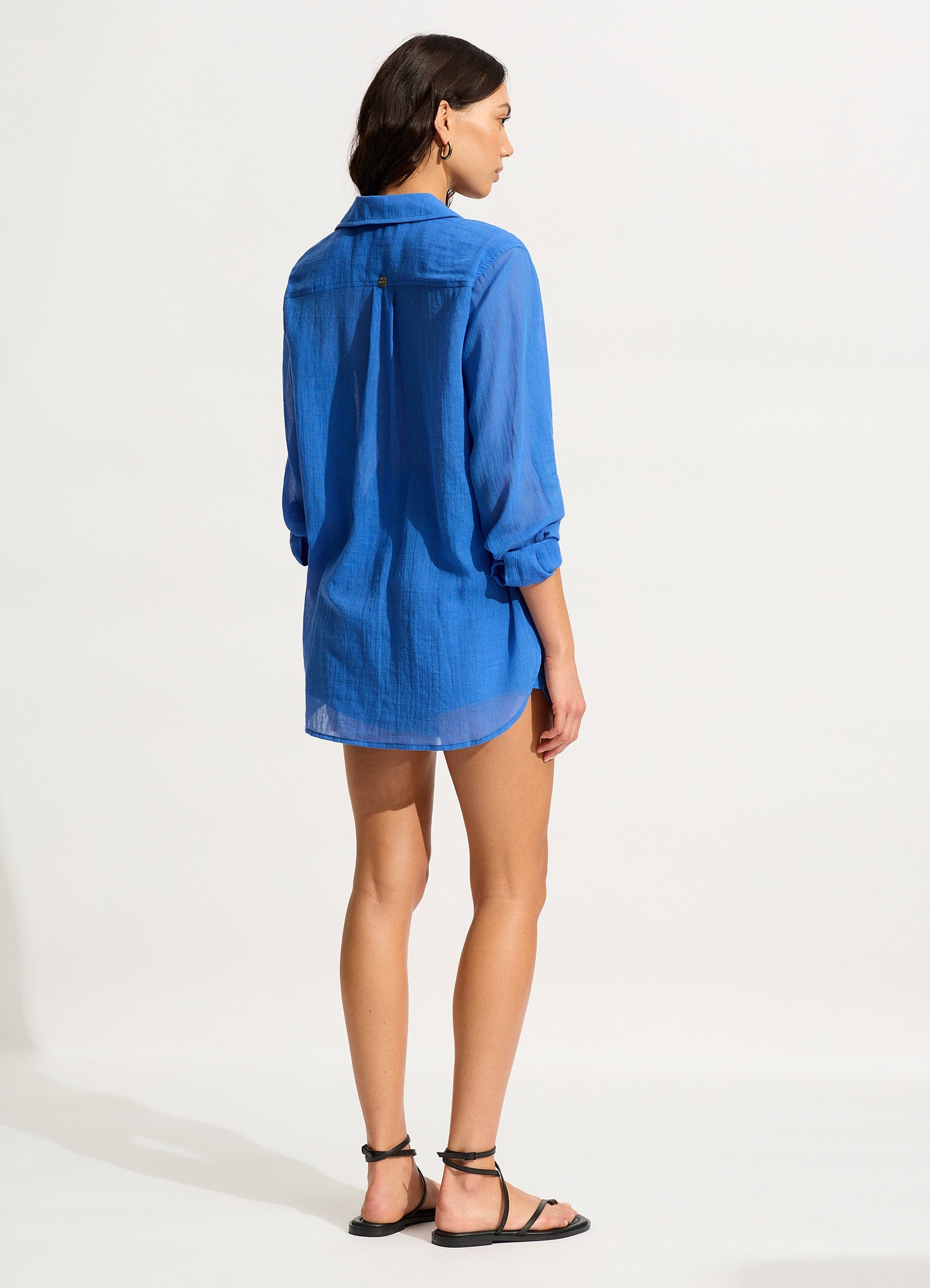 Crinkle Short - Azure - Azure view 4