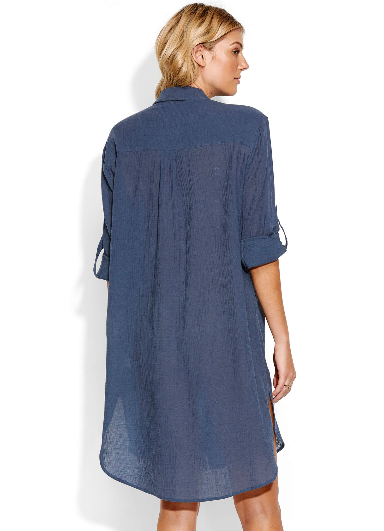 Crinkle Twill Beach Shirt - Blueprint - XS view 2