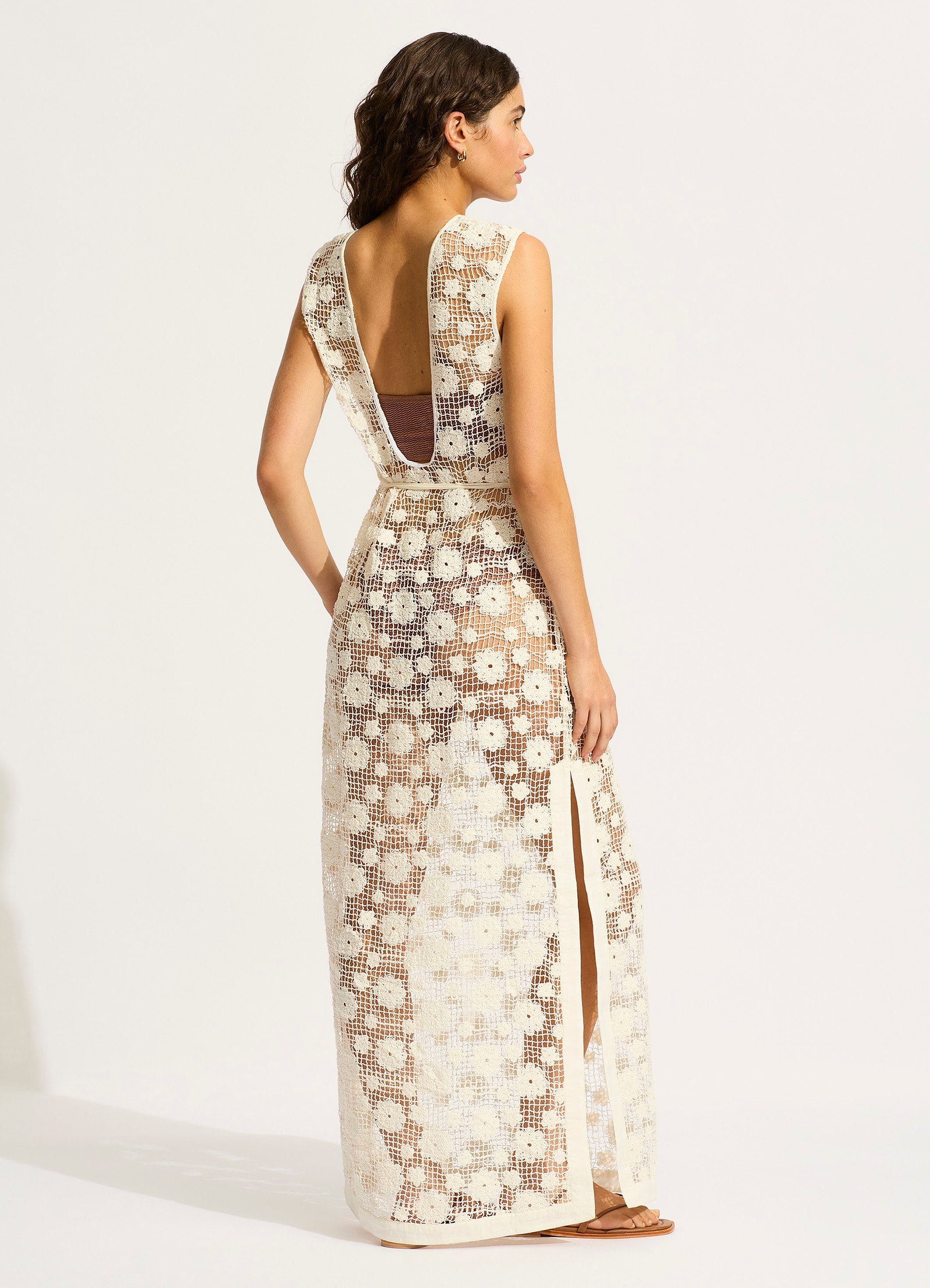 Crochet Cover Up - Ecru - Ecru view 3