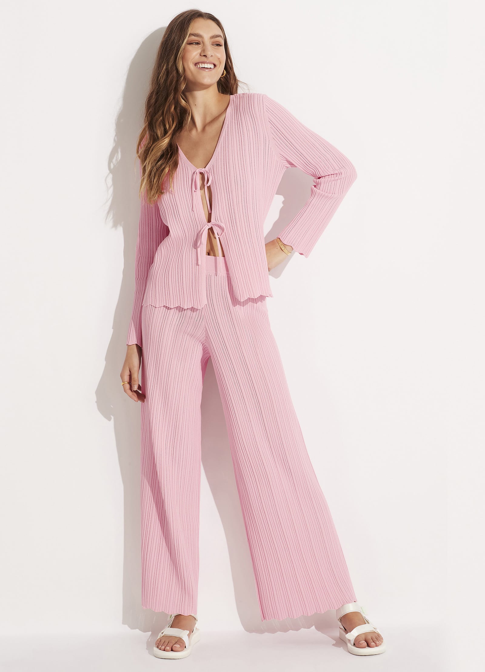 Crochet Knit Pant - Parfait Pink - Parfait Pink