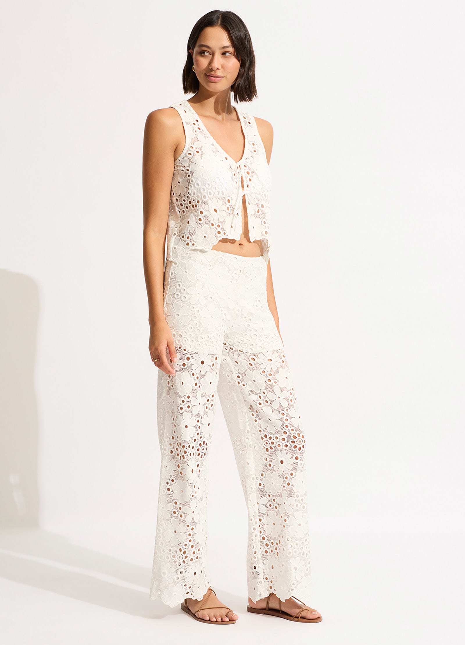Crochet Pant - White - White view 3