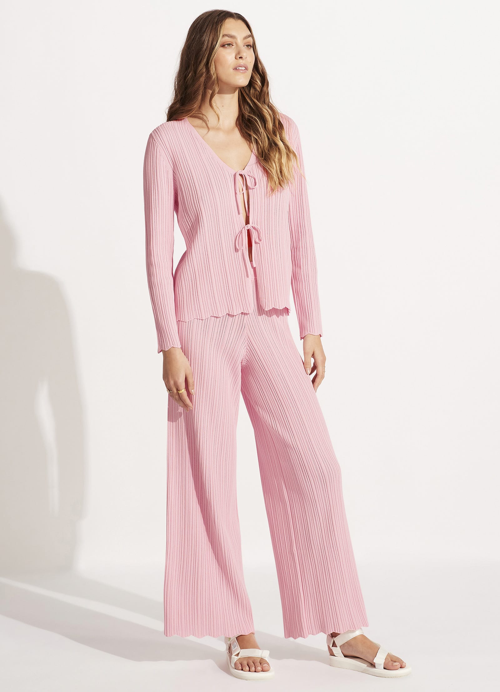 Crochet Tie Knit Top - Parfait Pink - Parfait Pink view 3