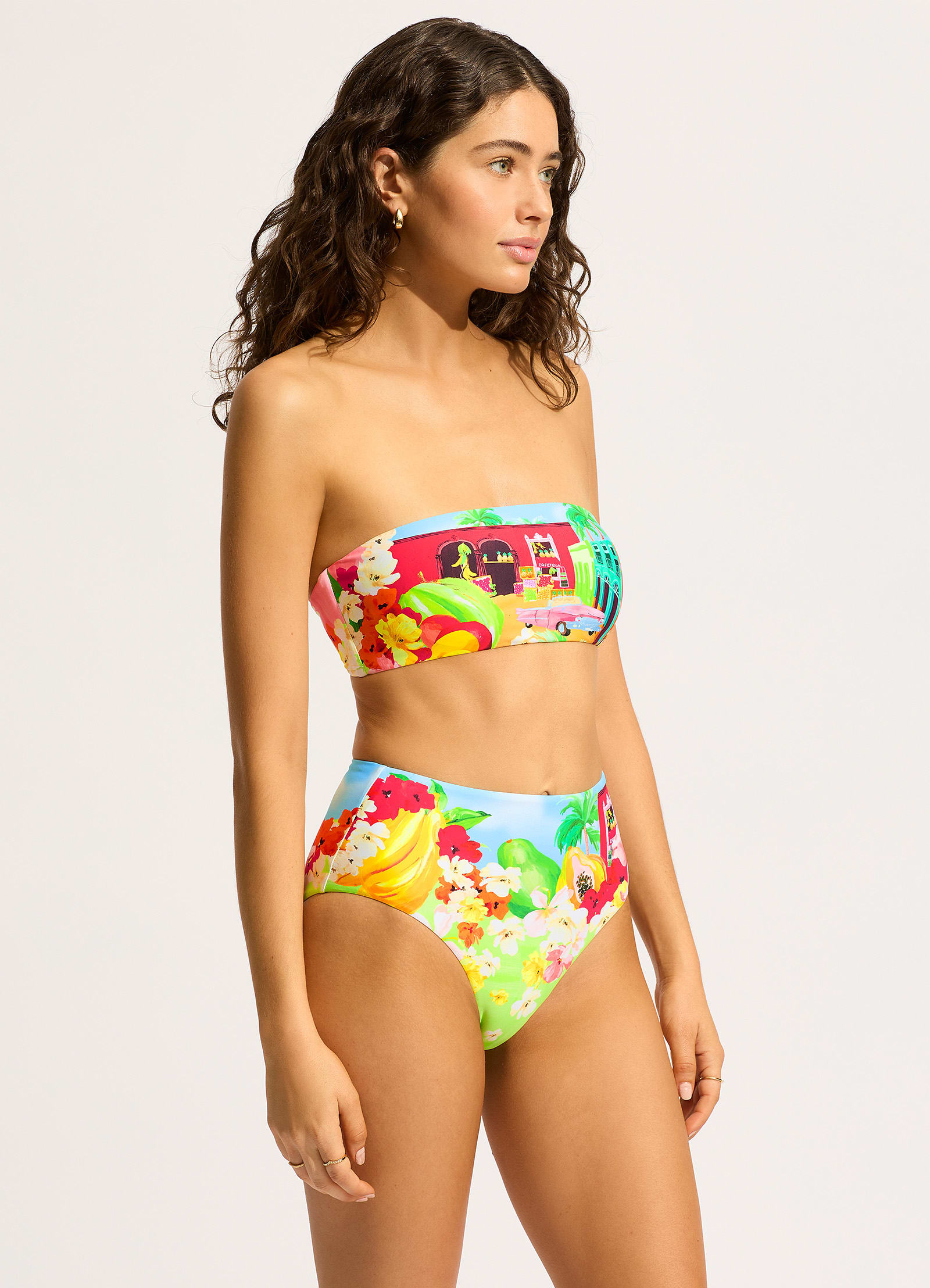 Cuba Bandeau Bikini Top - Turquoise - Turquoise view 3