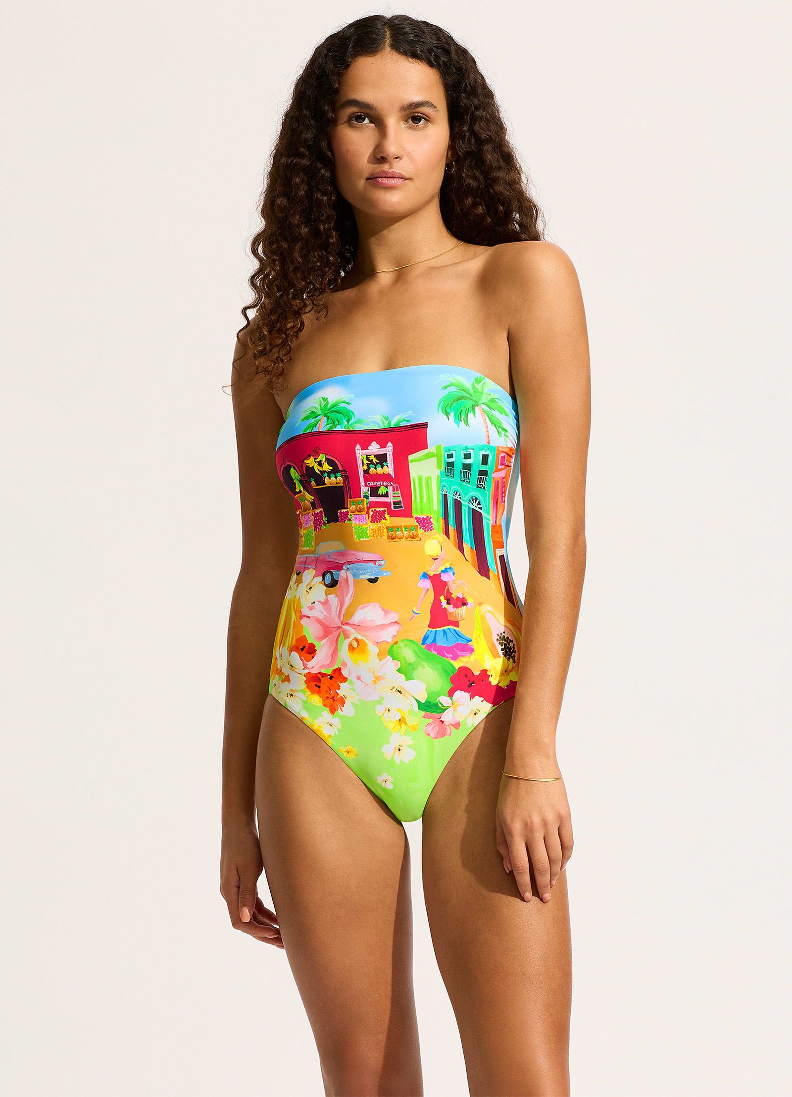 Cuba Bandeau One Piece - Turquoise - Turquoise
