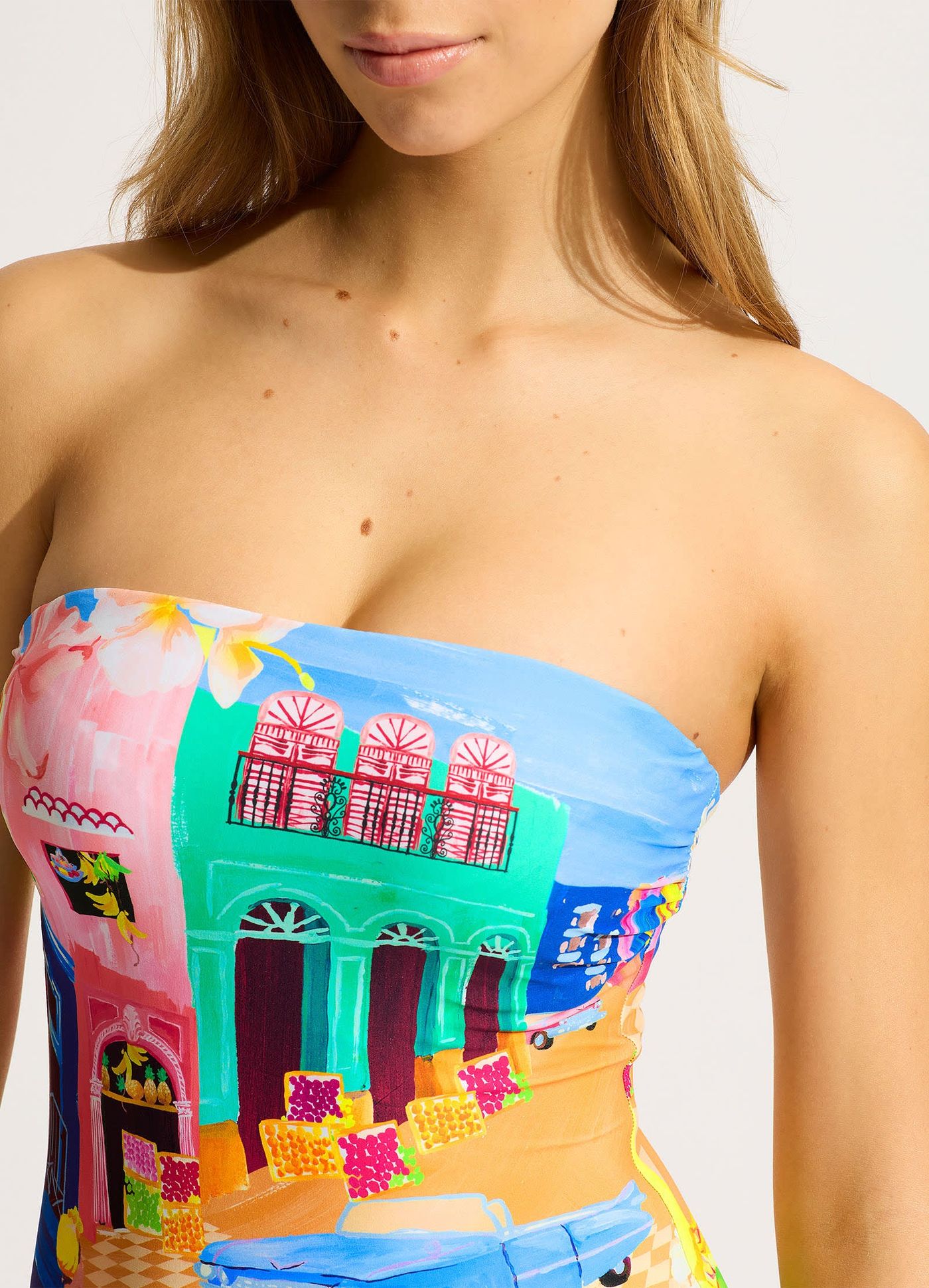Cuba DD Bandeau One Piece - Turquoise - Turquoise view 4
