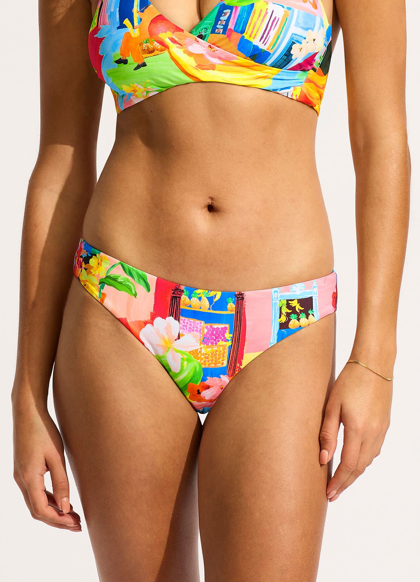 Cuba Hipster Bikini Bottom - Turquoise - Turquoise view 2