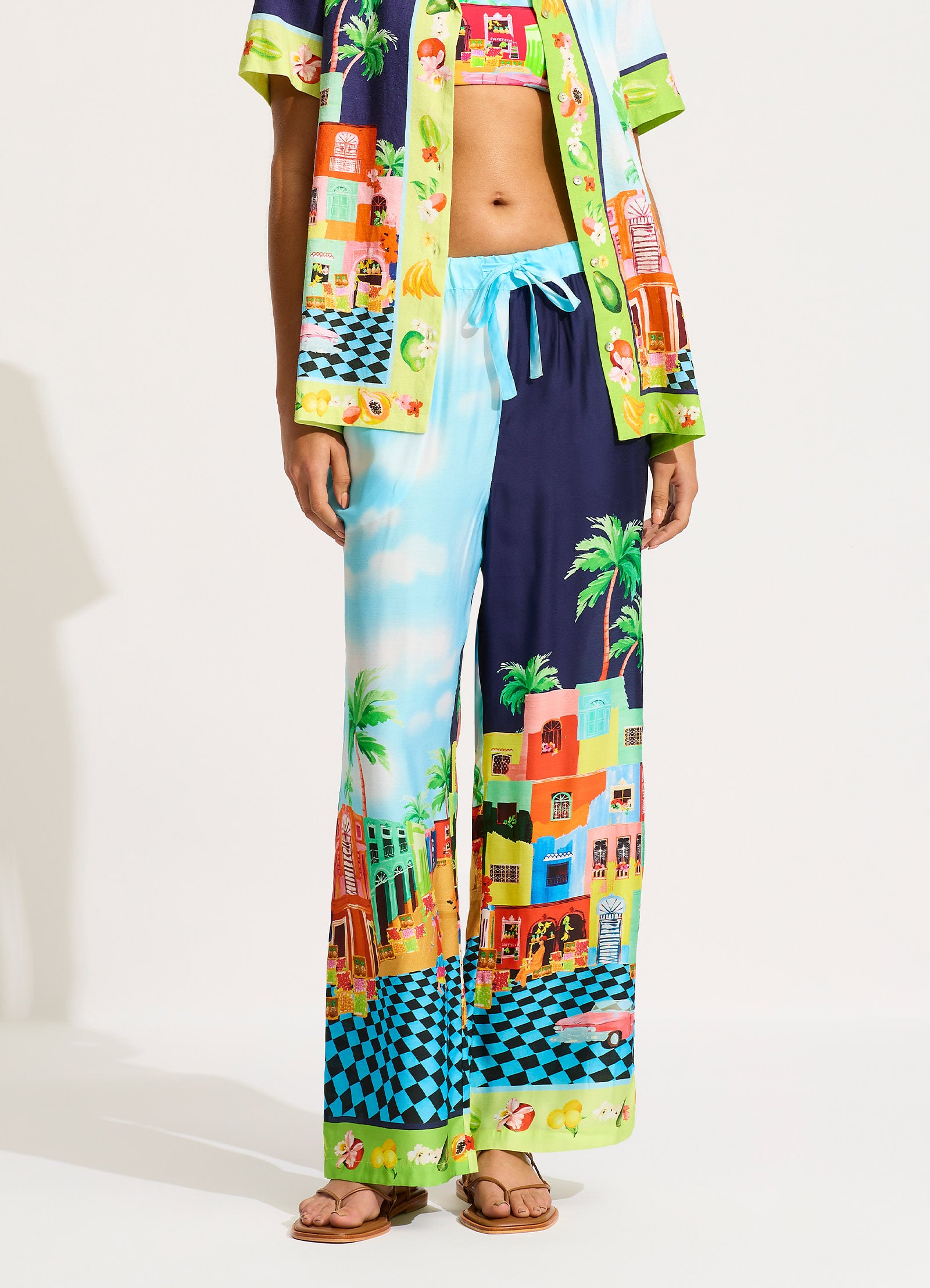 Cuba Pant - Turquoise - Turquoise view 2