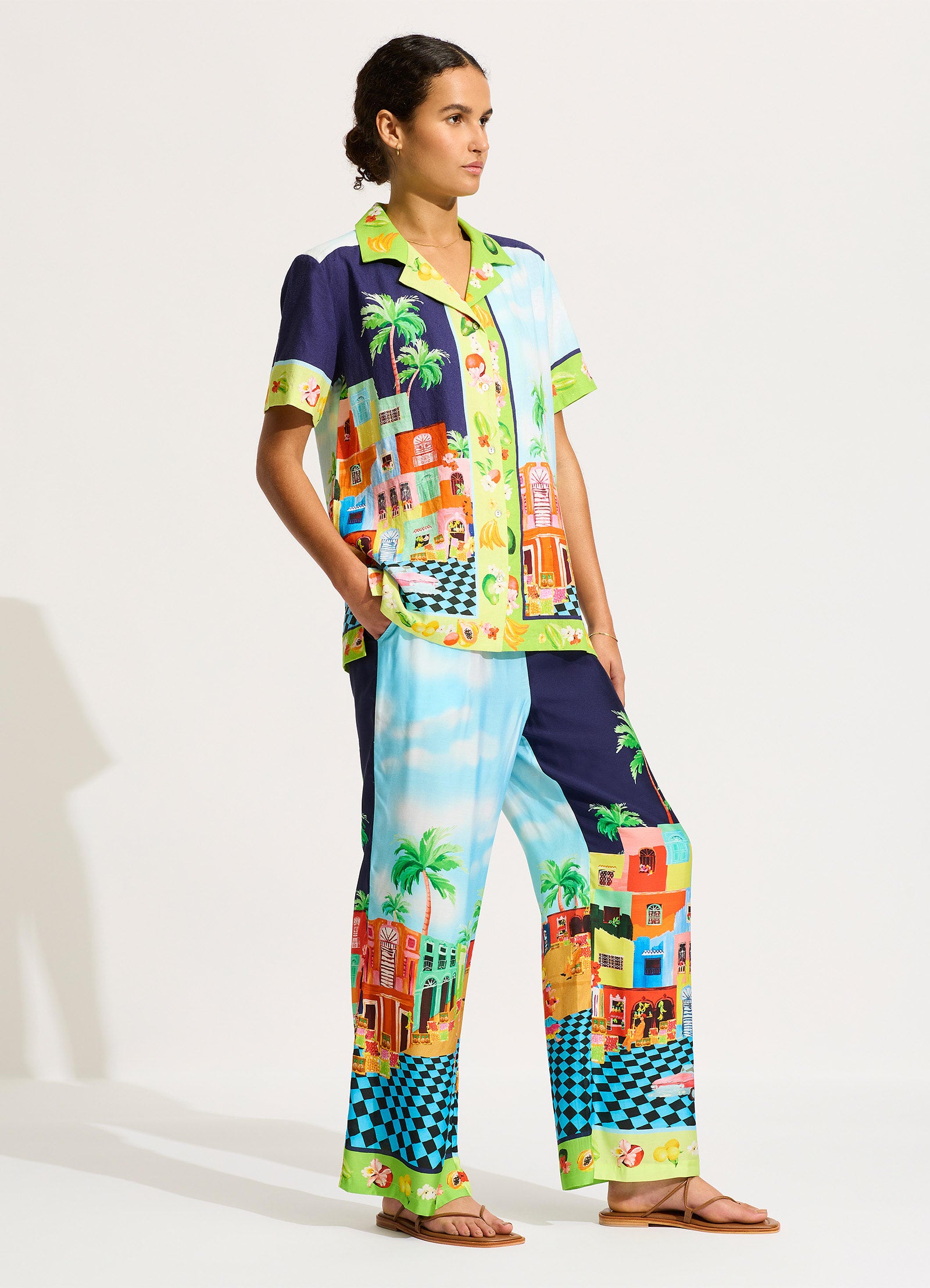 Cuba Pant - Turquoise - Turquoise view 3