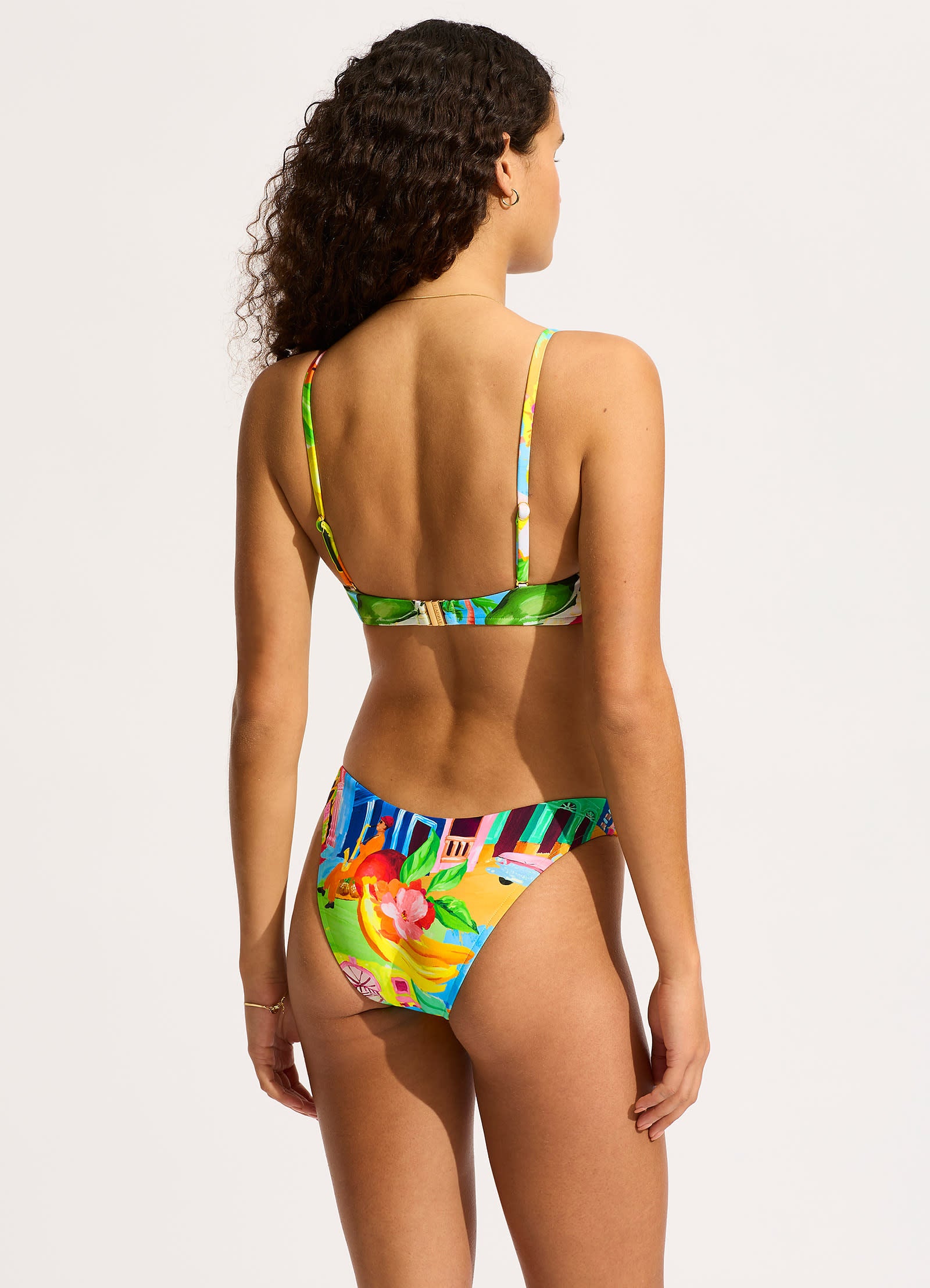 Cuba Ring Front Triangle Bikini Top - Turquoise - Turquoise view 4