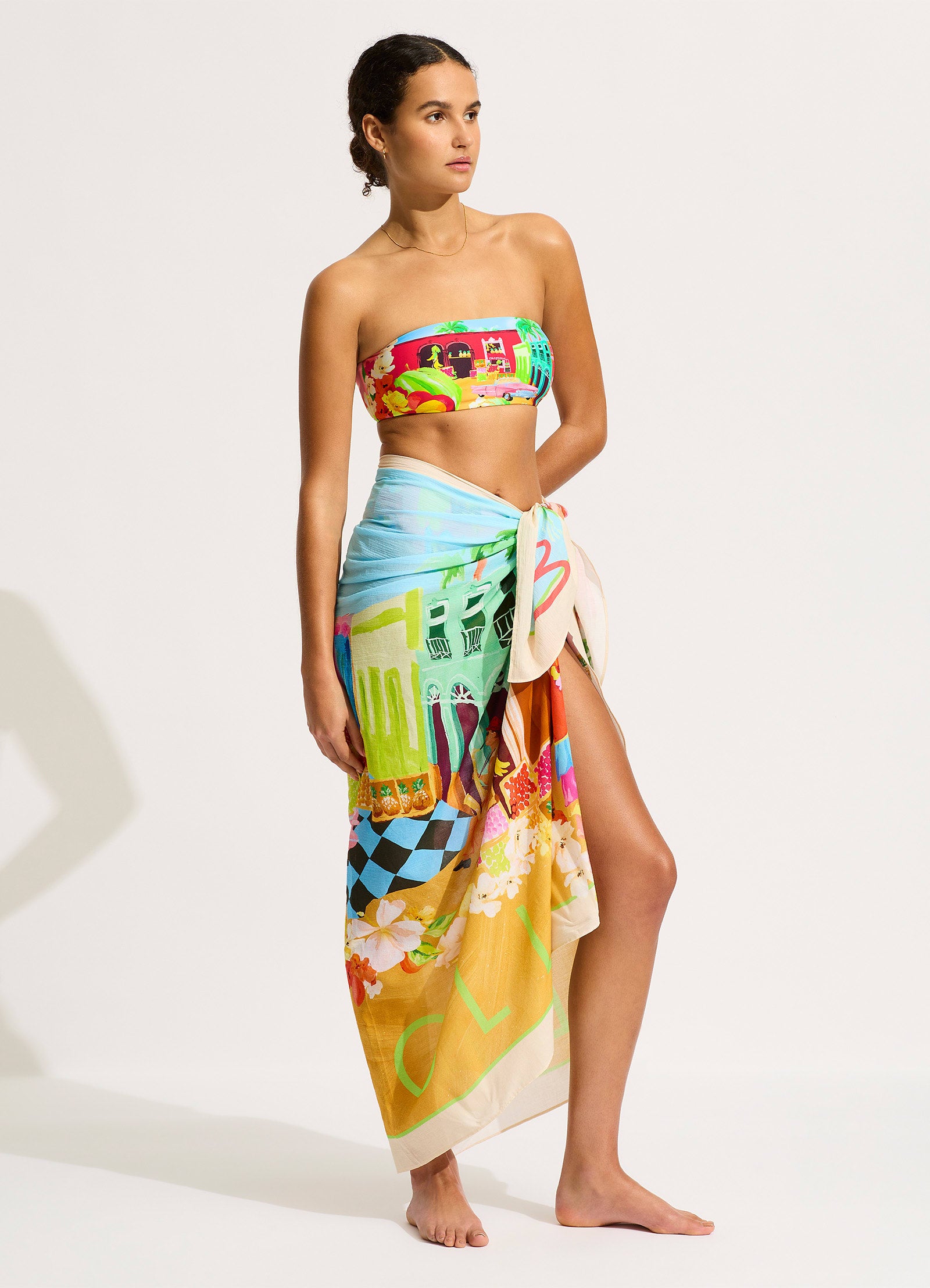 Cuba Sarong - Turquoise - Turquoise view 2