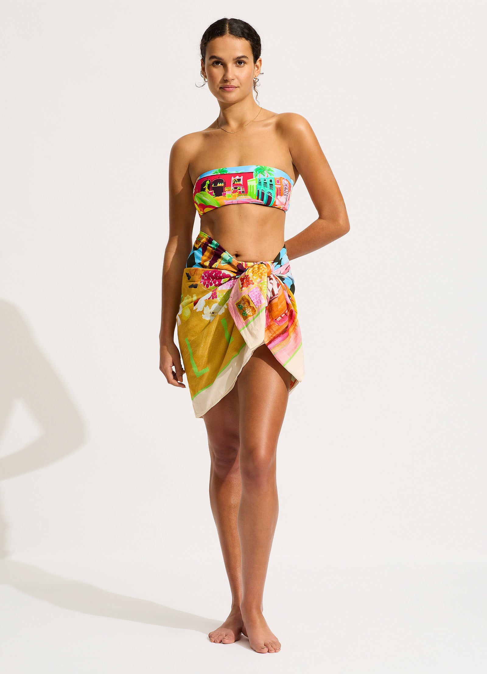 Cuba Sarong - Turquoise - Turquoise view 7