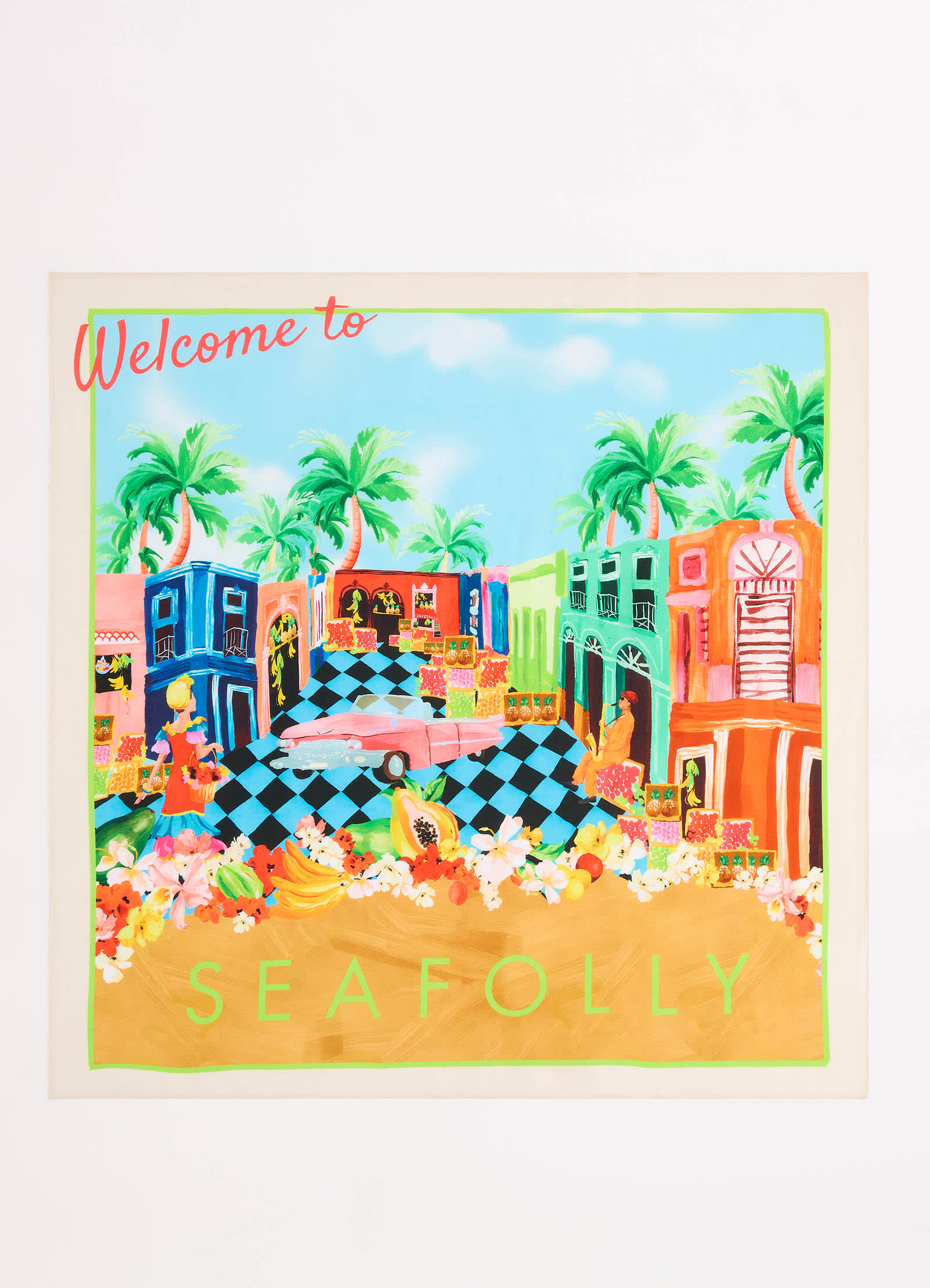 Cuba Scarf - Turquoise - Turquoise view 2