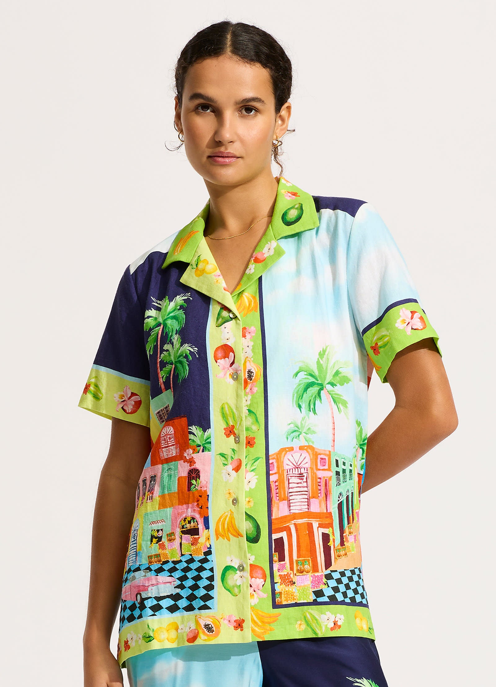 Cuba Shirt - Turquoise - Turquoise view 2