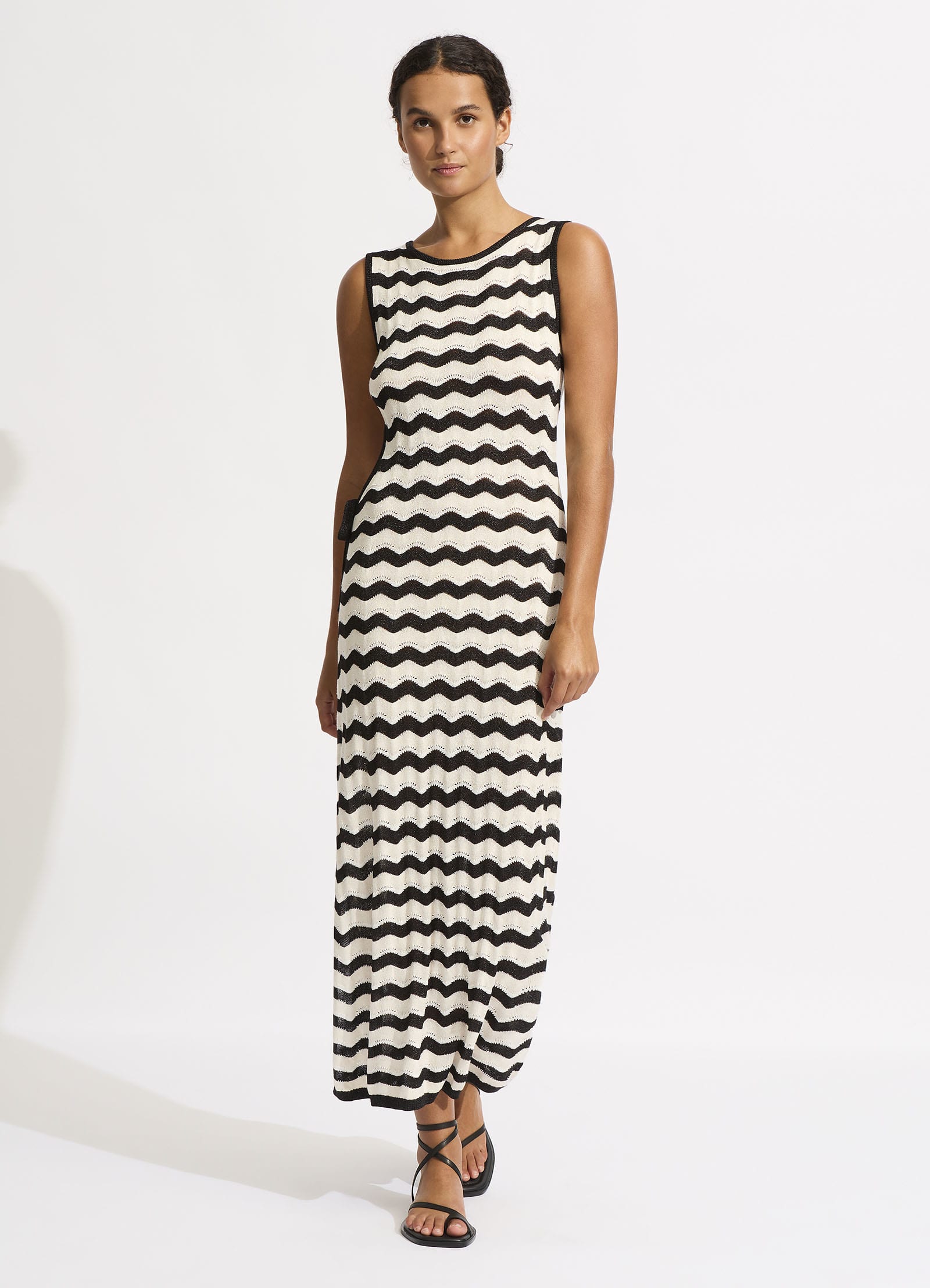 Cut Out Knit Maxi Dress - Black - Black view 2