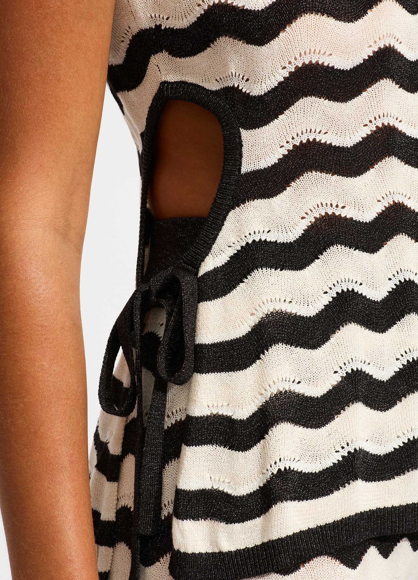 Cut Out Knit Top - Black - Black view 4