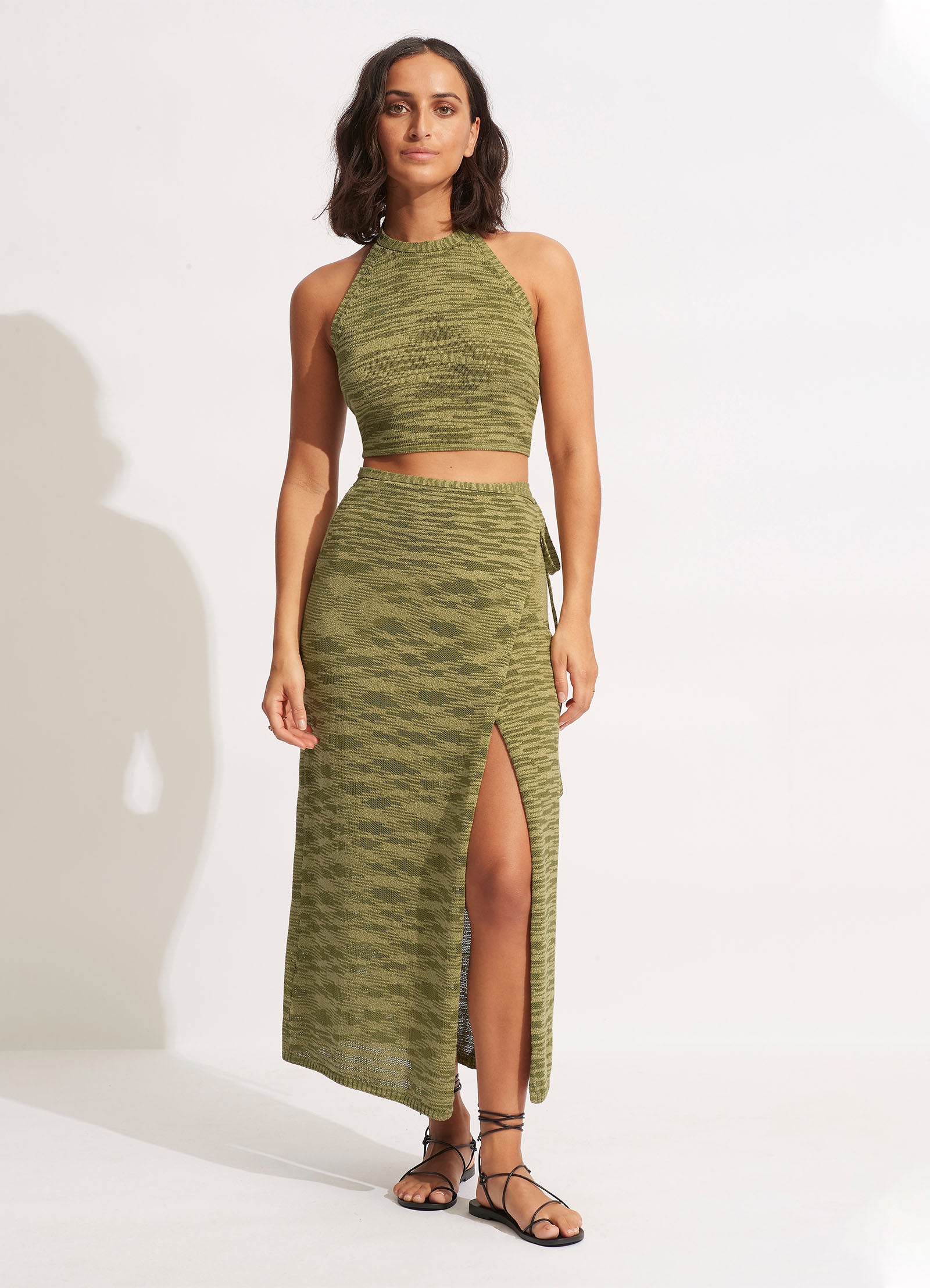 Daybreak Knit Skirt  - Olive - Olive view 2