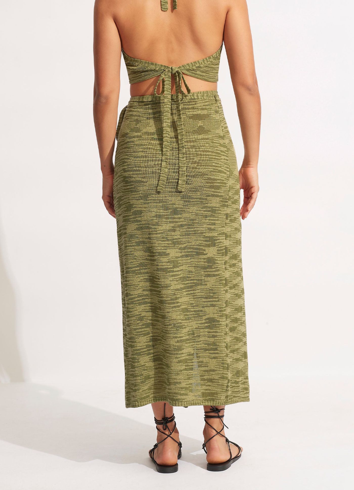 Daybreak Knit Skirt  - Olive - Olive view 4