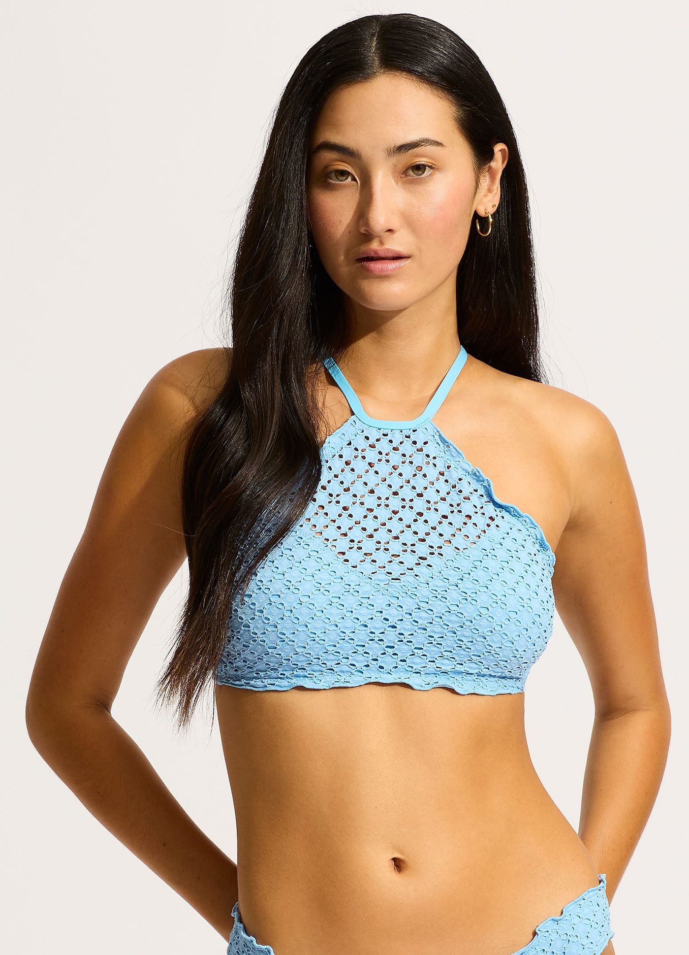 Daydreamer High Neck Tank Bikini Top - Powder Blue - Powder Blue view 2
