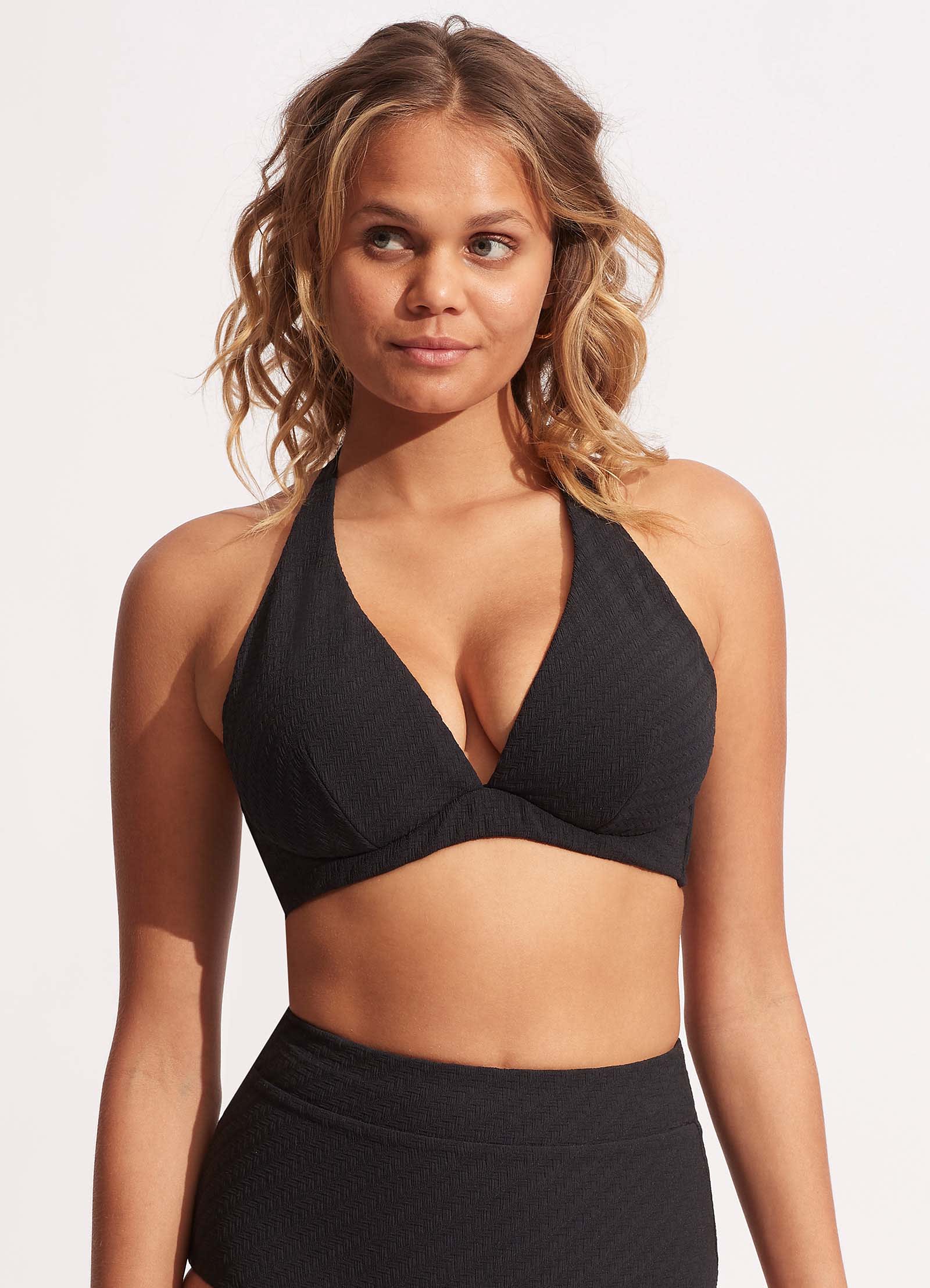 DD Fixed Tri Bra - Black - Black view 2