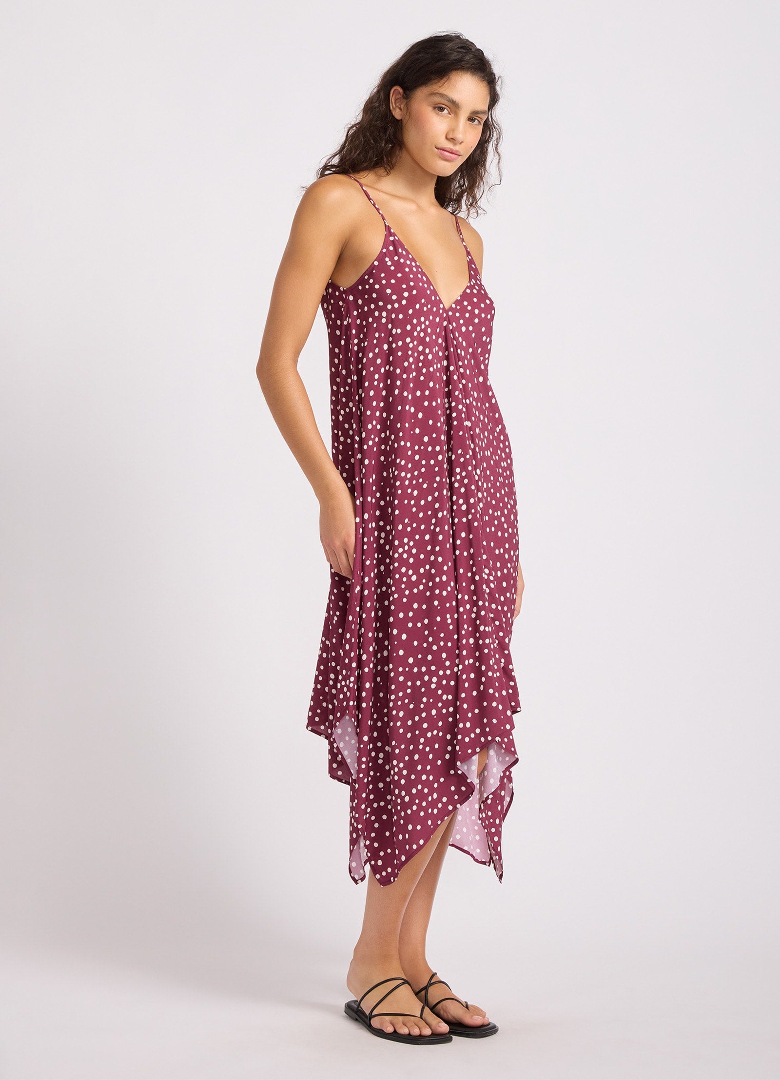 Dolce Dot Scarf Dress - Dark Burgundy view 2